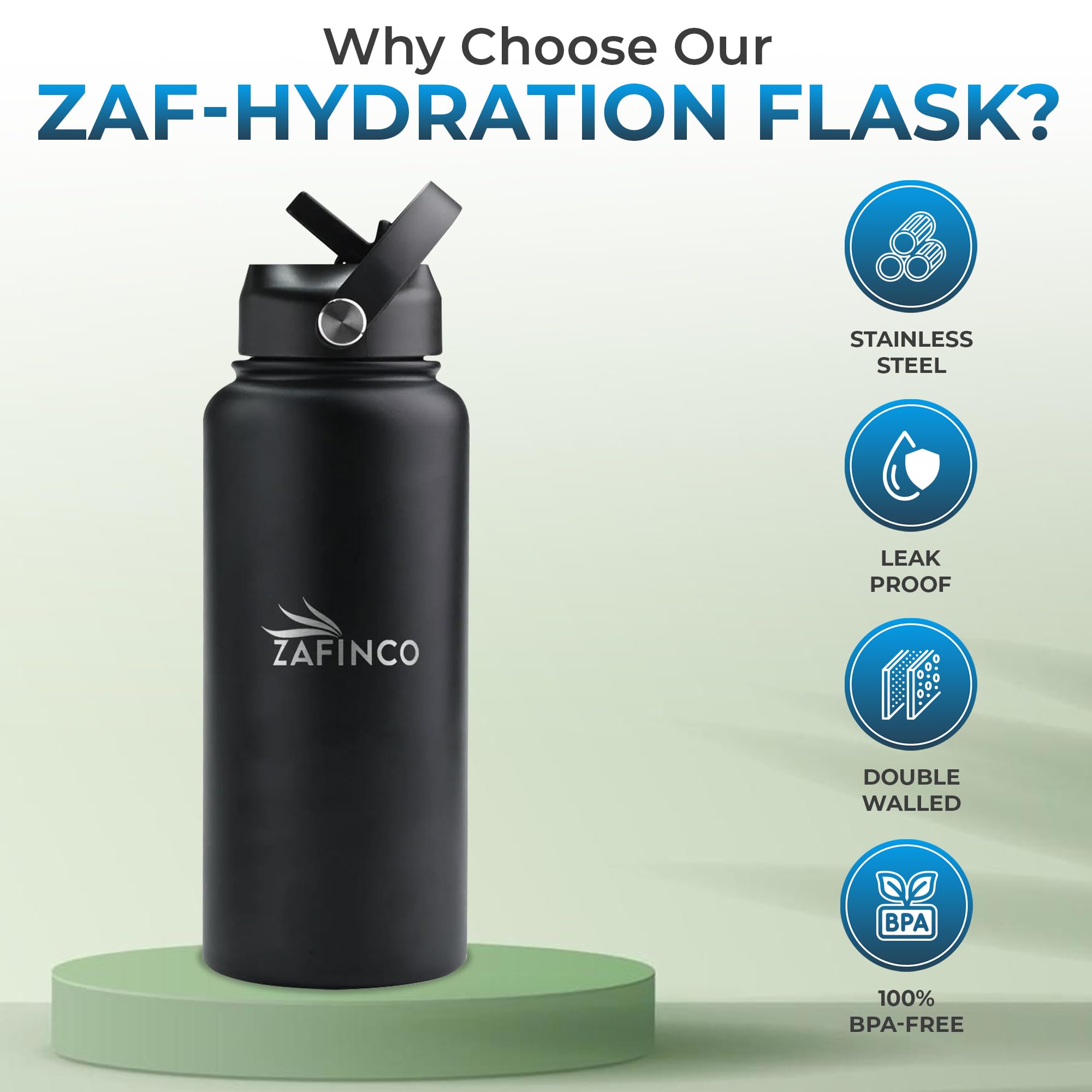 Hydra Flask Double Walled Insulated Water Bottle With Straw - 32 Oz Stainless Steel Water