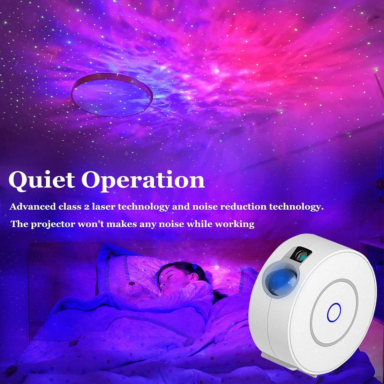 Liuyang Smart Galaxy Projector With Nebula Cloud/Moving Ocean Wave, Wifi Star Projector For Room Decor, Home Theater Night Light Projector, Compatible With Alexa & Google Home