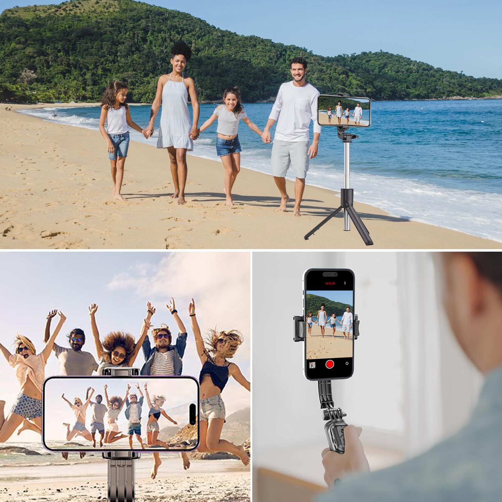 Gogara Selfie Stick & Cell Phone Tripods, Extendable Selfie Stick Tripod With Wireless Remote, Portable, Lightweight, 360° Rotatable Tripod Stand For Video Recording Vlog Compatible With Iphone Samsung