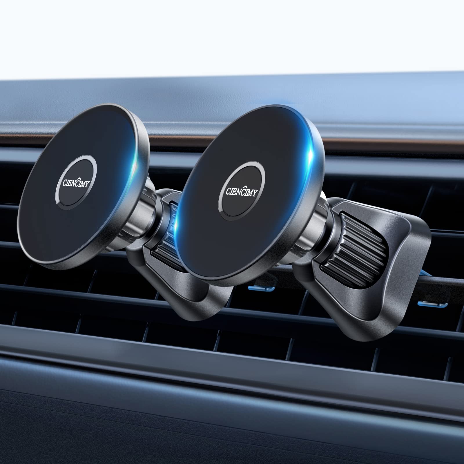 Ciencimy Magnetic Car Mount Compatible With Magsafe Case And Iphone 14 13 Pro Max Mini/Iphone 12 Pro Max Mini, 360° Adjustable Strong Magnet Air Vent Phone Holder（2 Pack