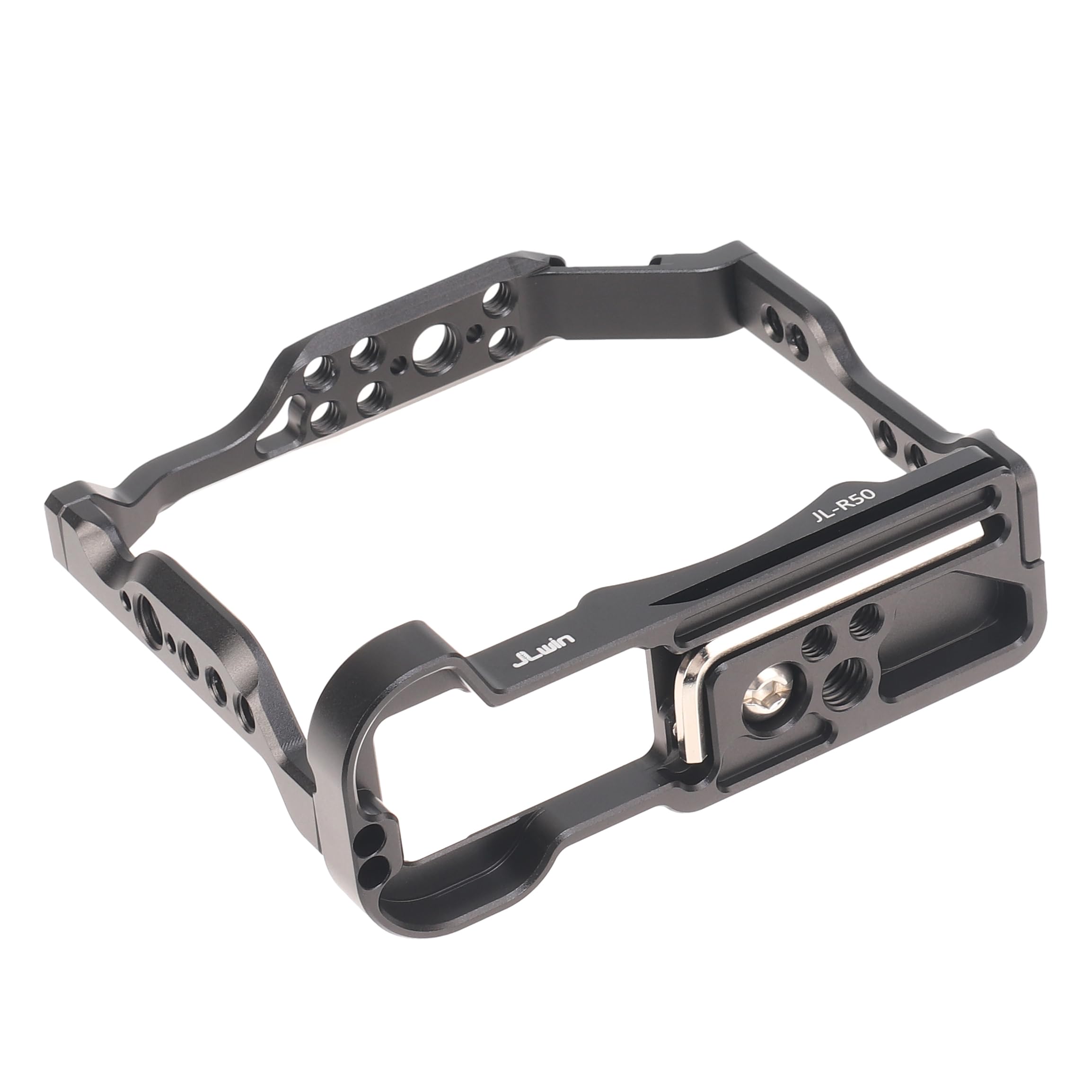 Hersmay R50 Cage With Top Handle,Aluminium Alloy Camera Cage For Canon Eos R50 Mirrorless Cameras, Vlogging Video Shooting Filmmaking Rig Stabilizer With 1/4" Mounting And 3/8" Arri Locating Hole