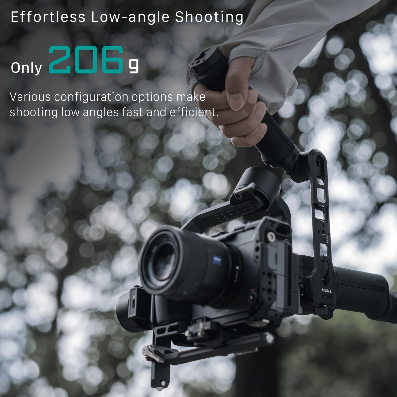 Tilta Rear Operating Handle Compatible With Rs3 Mini  Quick Set Up  360 Degrees Adjustable Rotation  Effortless Low Angle Shooting  Lightweight & Durable  Tga-Rs3M-Roh