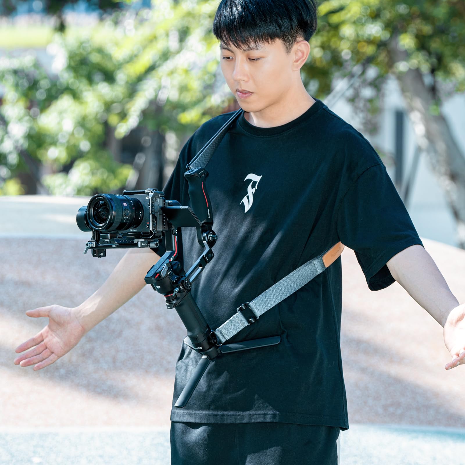 Smallrig Adjustable Sling Handgrip Gimbal Sling Handle W/Shoulder Strap + Wrist Support For Dji Rs 4/Rs 4 Pro/Rs 3/Rs 3 Pro/Rs 2