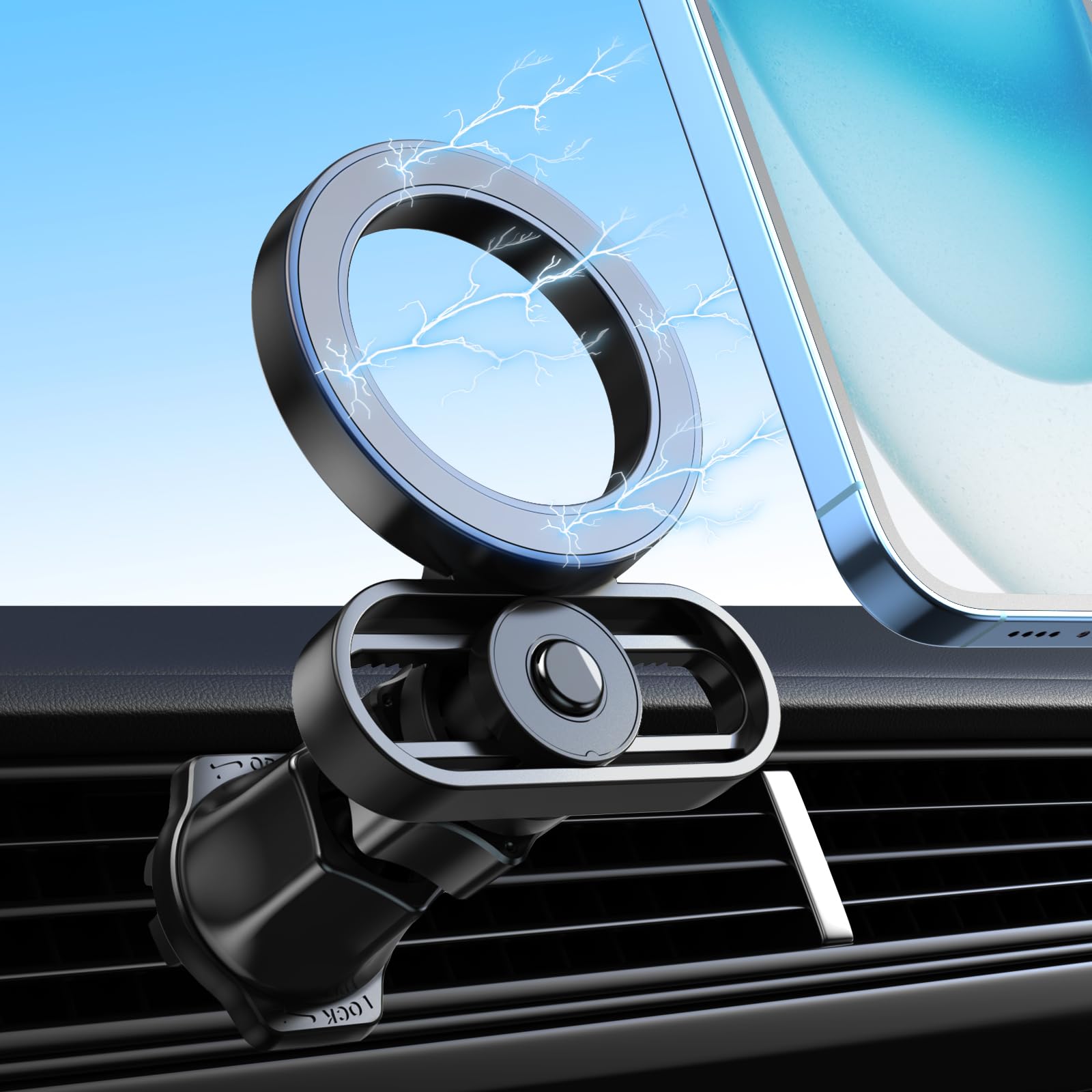 Bokilino For Magsafe Car Mount, Phone Holders For Your Car, [Strongest Magnets][Unlimited Angles]Magnetic Car Phone Holder Vent, Car Accessories For Iphone 16 15 Pro Plus Max 14 13 12 Mini Magsafe Case Phones