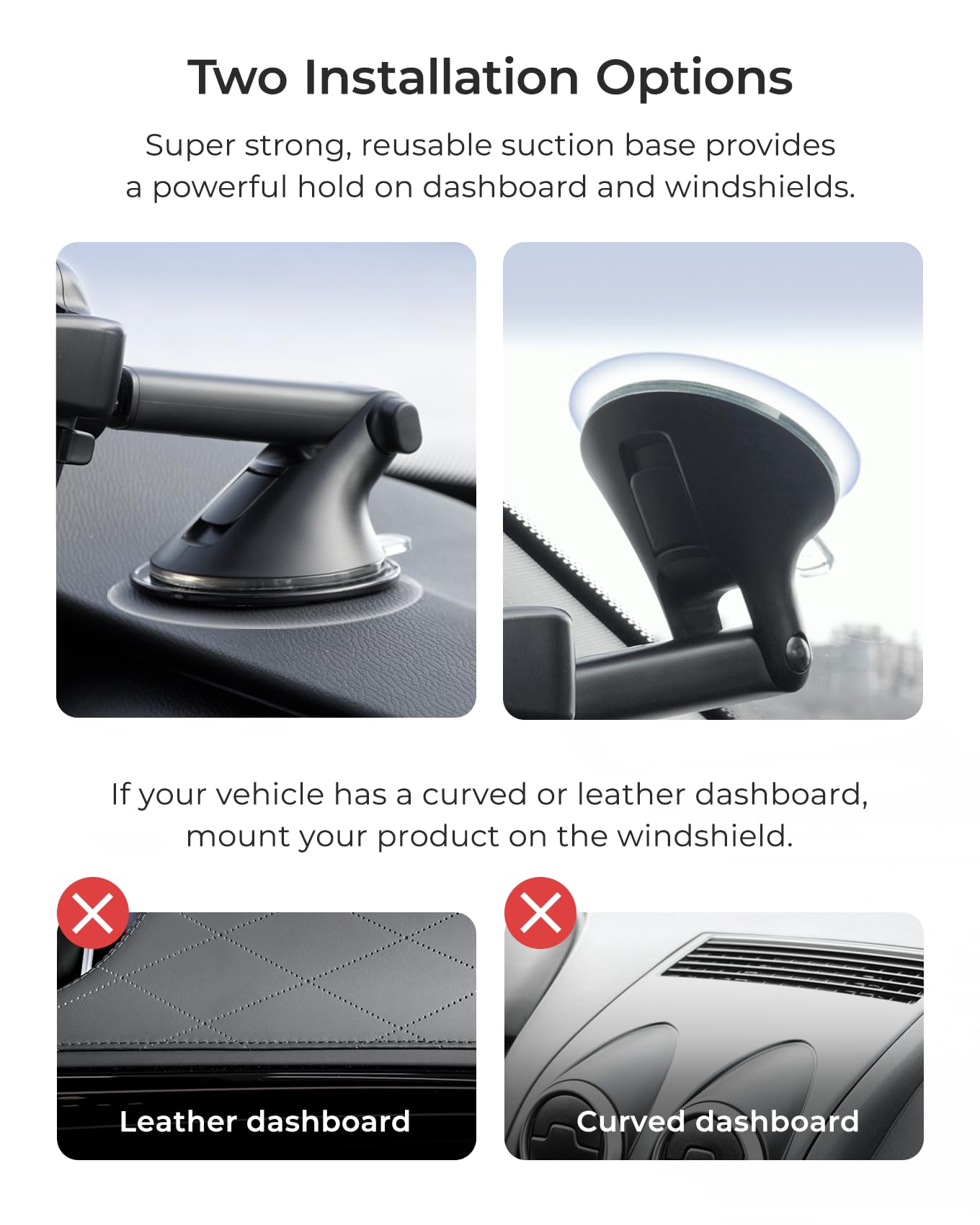 Iottie Easy One Touch Advanced Universal Car Mount Dashboard & Windshield Suction Cup Phone Holder For Iphone Samsung, Google, All Smartphones