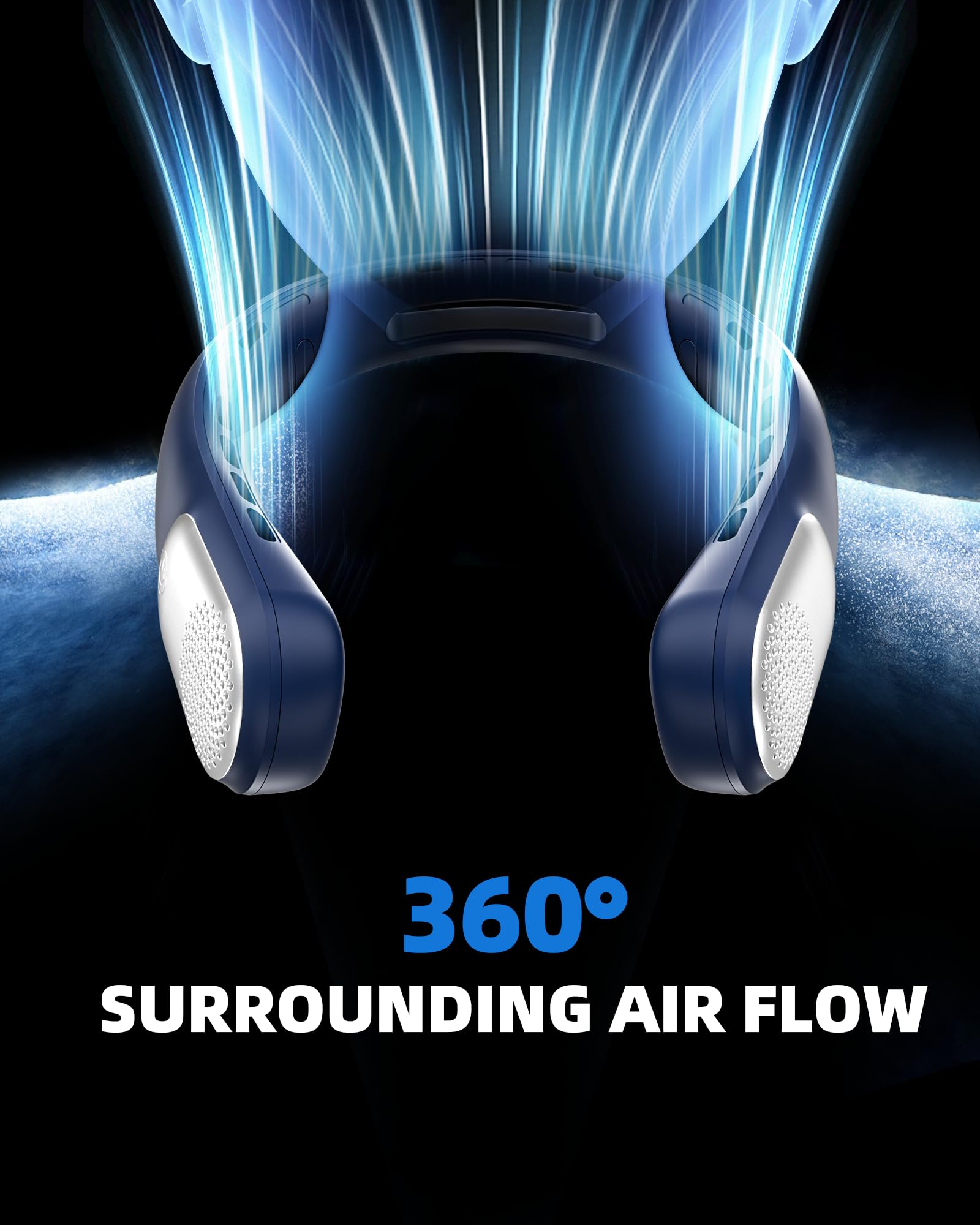 Neck Fan, Led Display Usb Rechargeable Portable Fan,360° Cooling Bladeless Personal Fan, 4000 Mah