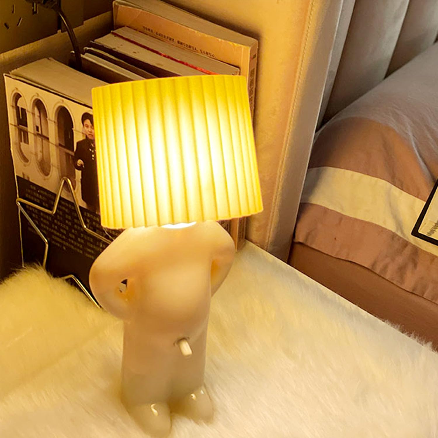 Dotlite Shy Boy Table Lamp, Turn On/Off DCk Switch Bedside Lamp, Funny Night Light Sense Of Humor White Elephant Gag For Adults Women Wife Girlfriend Birthday Valentine Mother Day