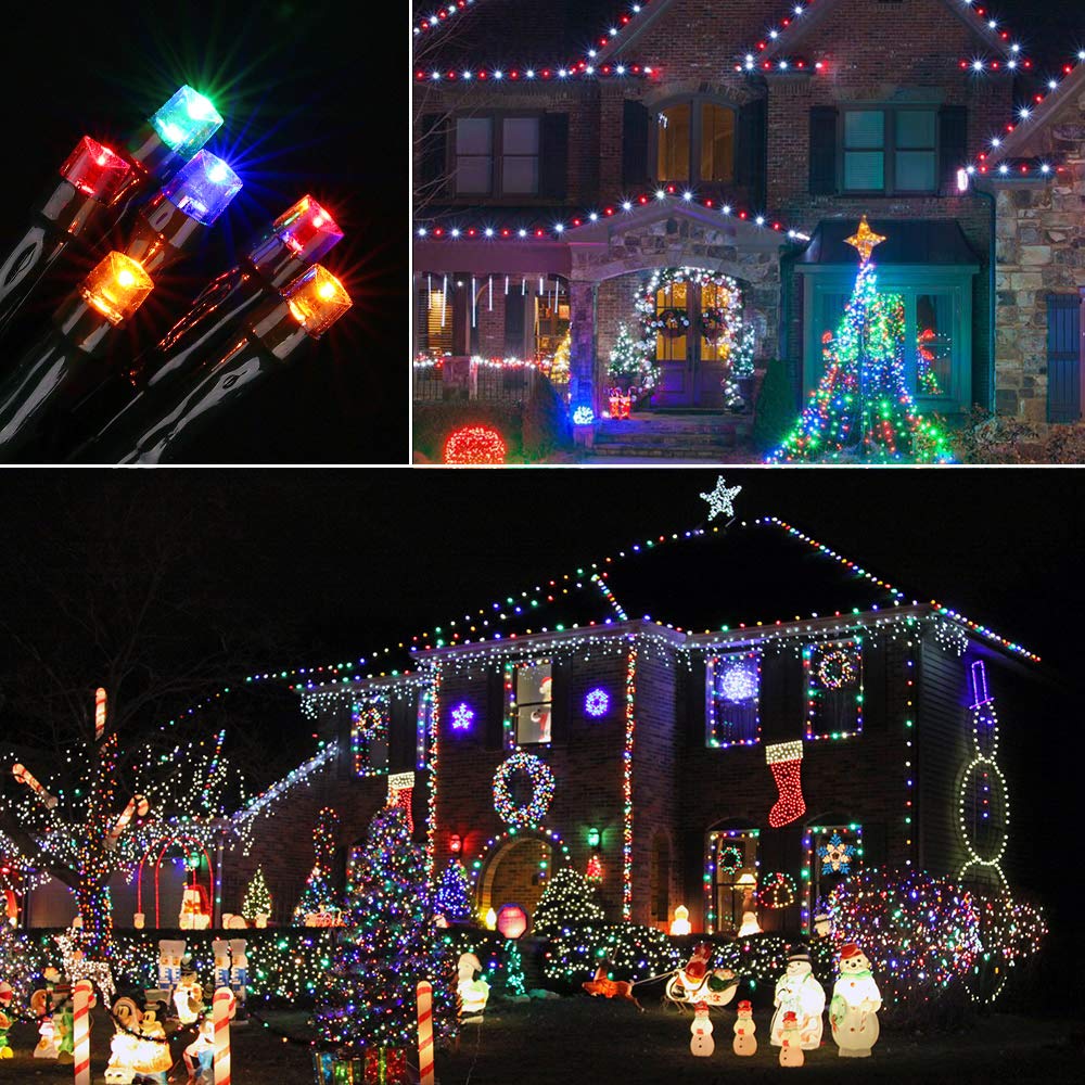 Toodour Christmas Lights Outdoor, 328Ft 1000 Led Christmas String Lights, 8 Modes, Timer, Waterproof Christmas Fairy Twinkle Lights For Home Garden Yard Wedding Party Tree Xmas Decors - Multicolor