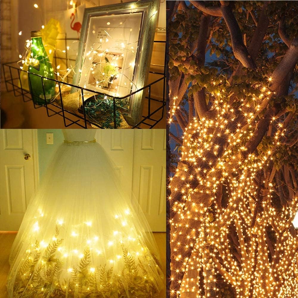 Zeluxdot Solar String Lights Outdoor,100Ft 300 Leds Solar Fairy Lights,Waterproof Solar Light For Outside 8 Modes Button Controlled For Patio Gardens Backyard Tree Wedding Christmas,Warm White