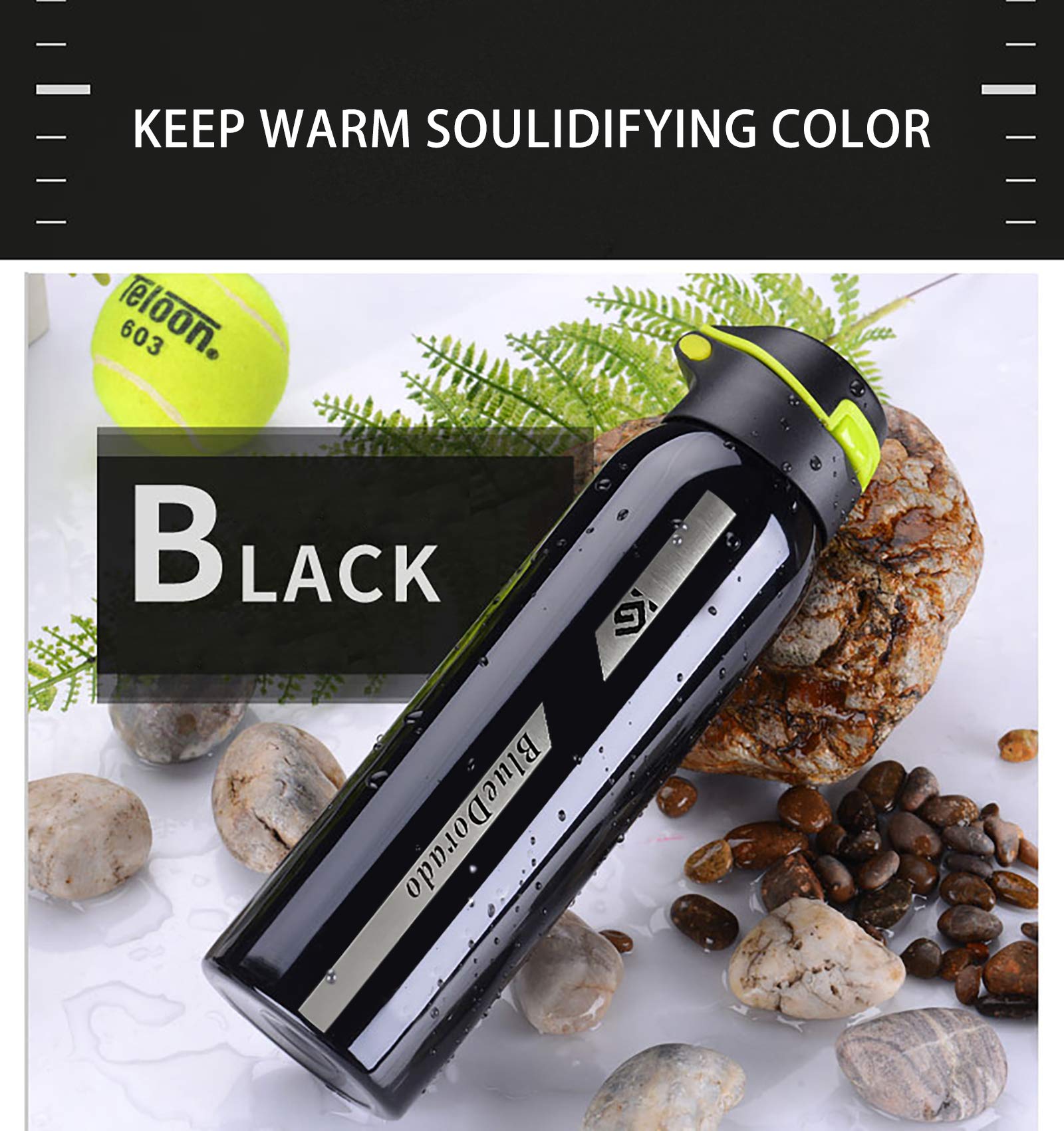 Stainless Steel Cycling Mug, Insulated Bike Water Bottle With Straw Lid & Flex Cap,-, 18 Oz