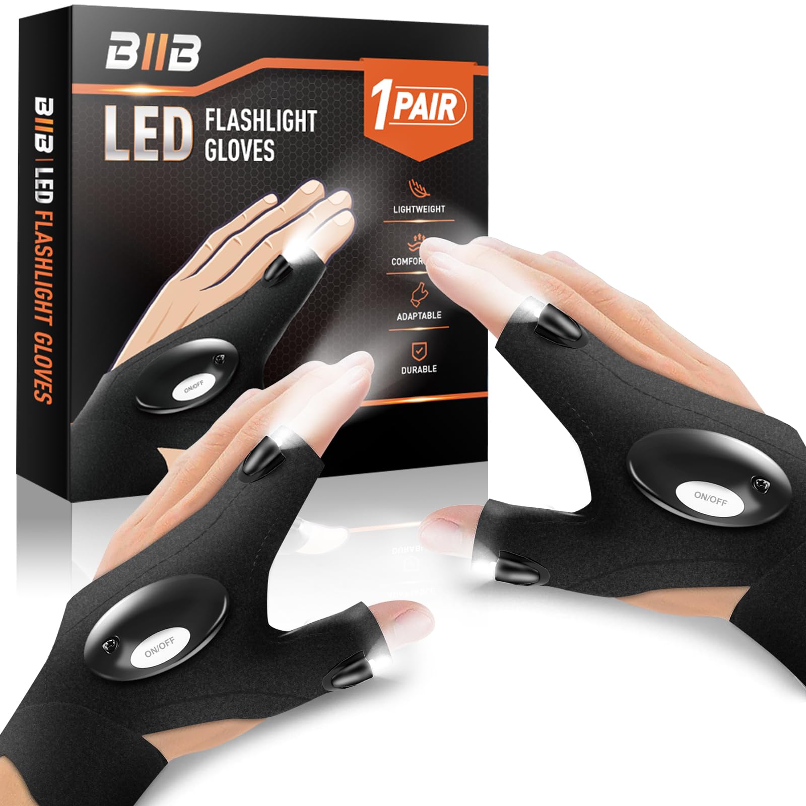 Biib Fathers Day Dad  From Daughter Wife, Led Flashlight Gloves Birthday Mens  For Men Dad Him Grandpa Husband, Tools Cool Gadgets For Men, Camping Essentials