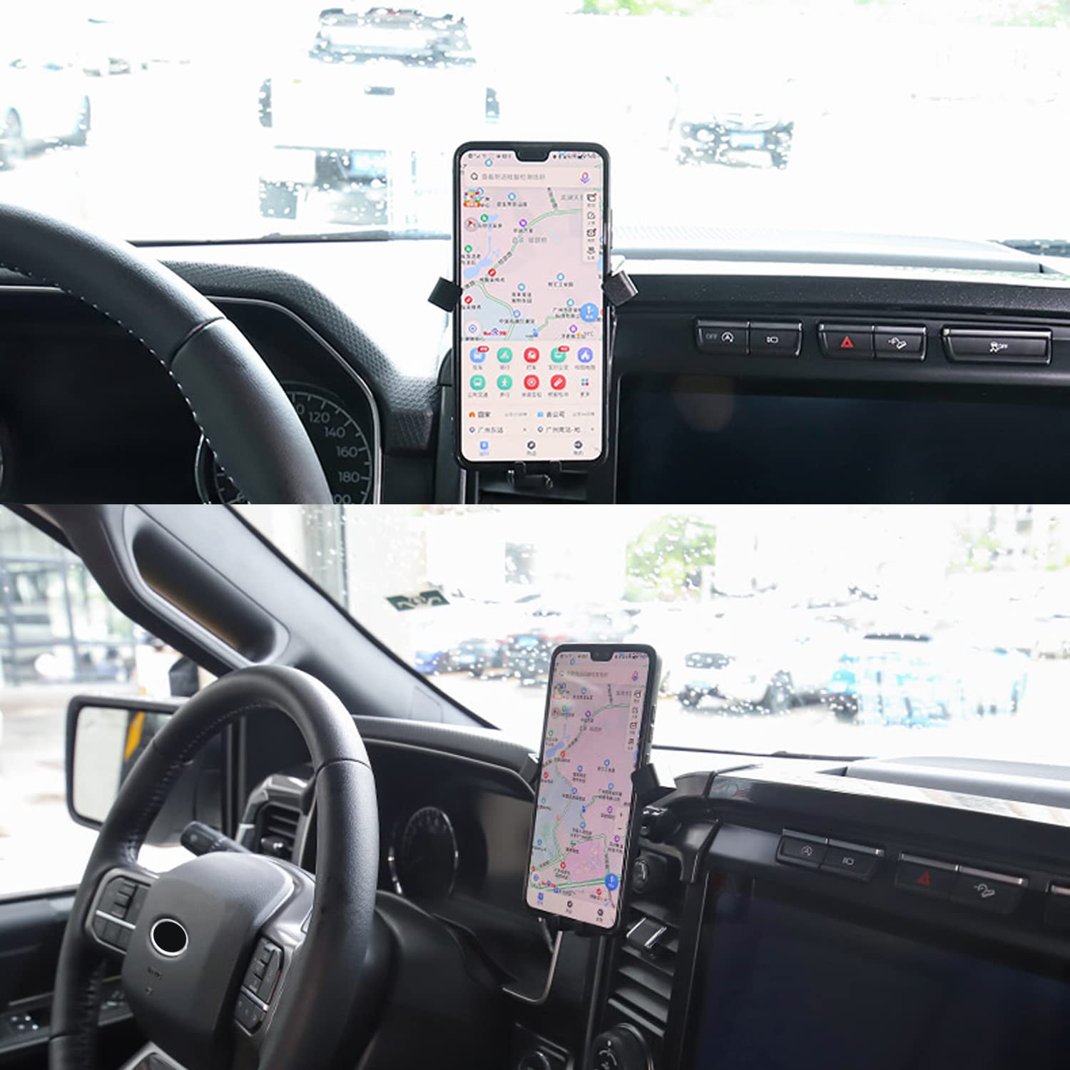 Itrims Car Phone Holder For Ford F-150 F150    Dashboard Mount Cell Phone Cradle Universal Compatible With Most Smartphones Carbon Fiber