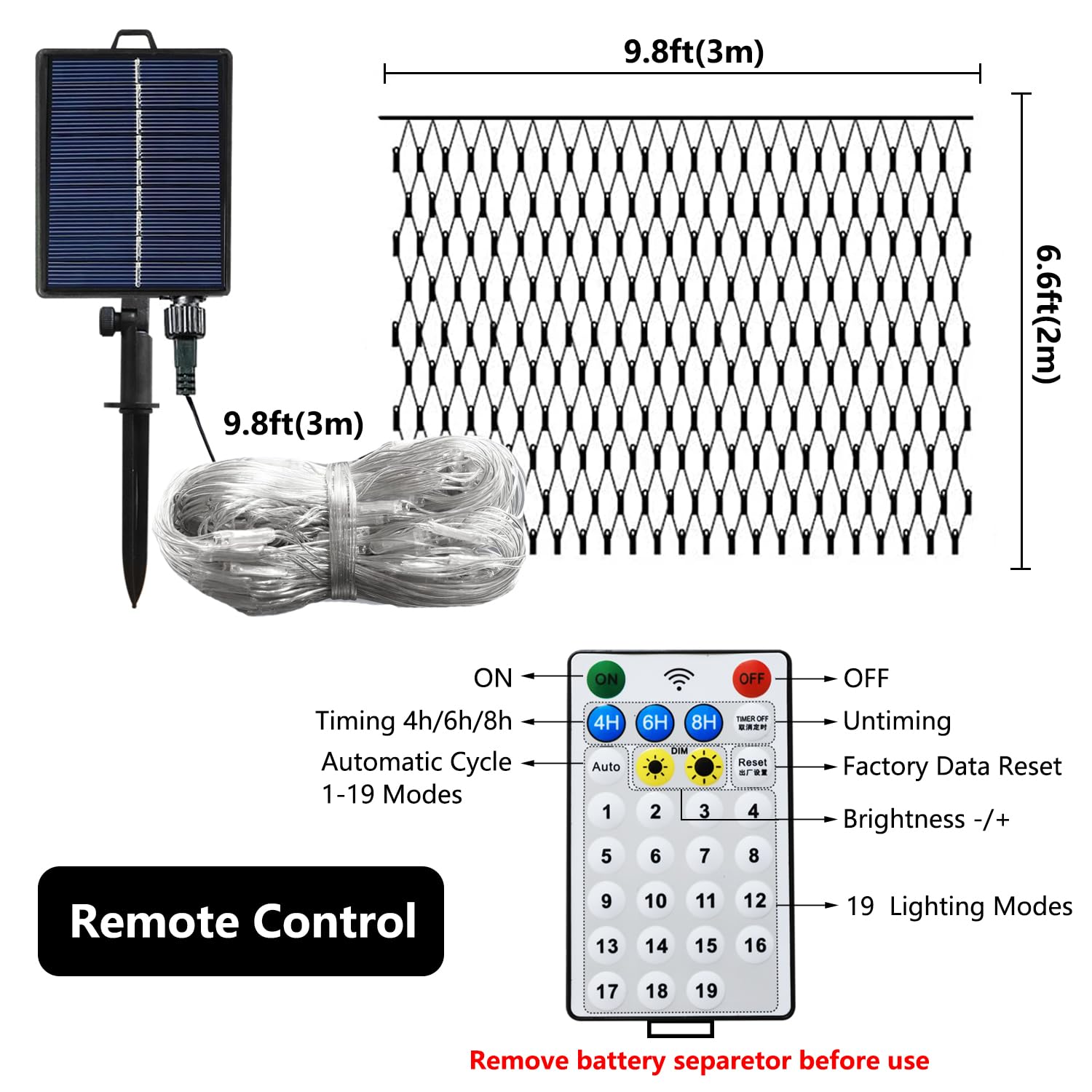 Curyidy Solar Net Halloween Lights Purple,192 Led Net Lights Outdoor Mesh Lights, 19 Modes Solar Powered/Usb Remote Control String For Garden, Yard, Bushes, Trunk, Halloween, Xmas Tree Decor