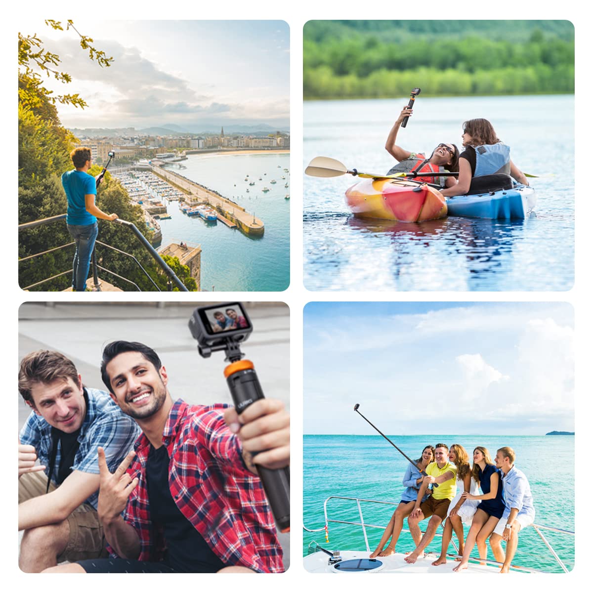 Vrig Select Uurig Telescopic Selfie Stick Long With Tripod, Waterproof Hand Grip, For Insta360 Gopro Hero 10 9 8 7 6 5 4 3 2, Fusion, Max, Session, Akaso, Sjcam, Dji Osmo Gopro