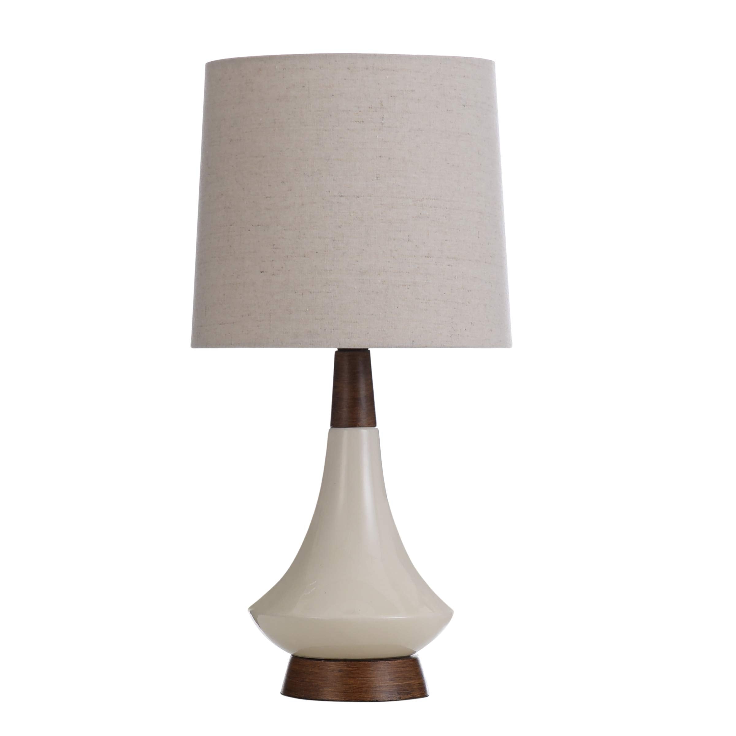 Collective Design L13225Bam Table Lamp, White Washed Wood/Cream