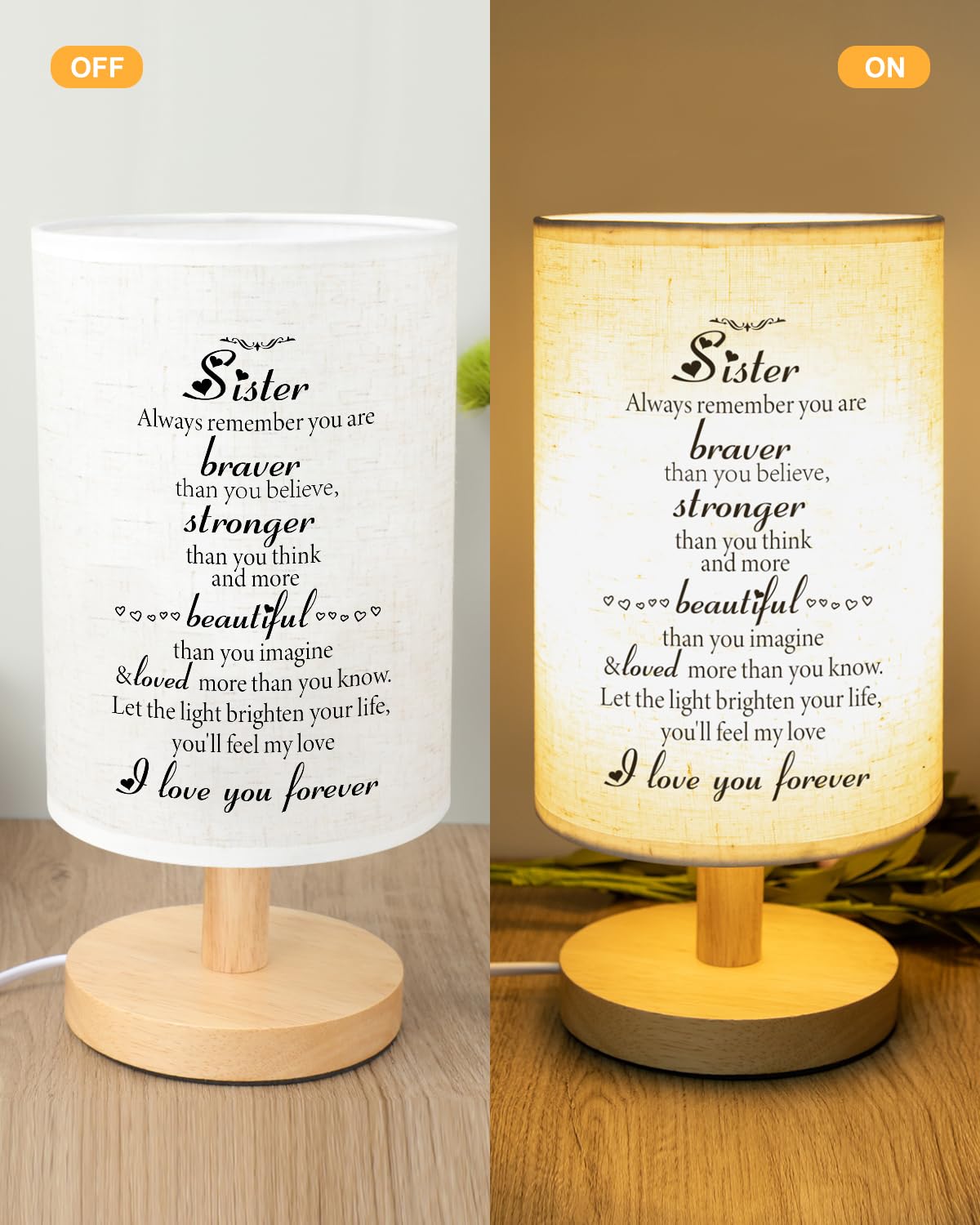 Souhoney Birthday For Sister,Sister Birthday , Unique Sister From Sister, Graduation Sister From Sister, Sister Bedside Lamp (Sister01)