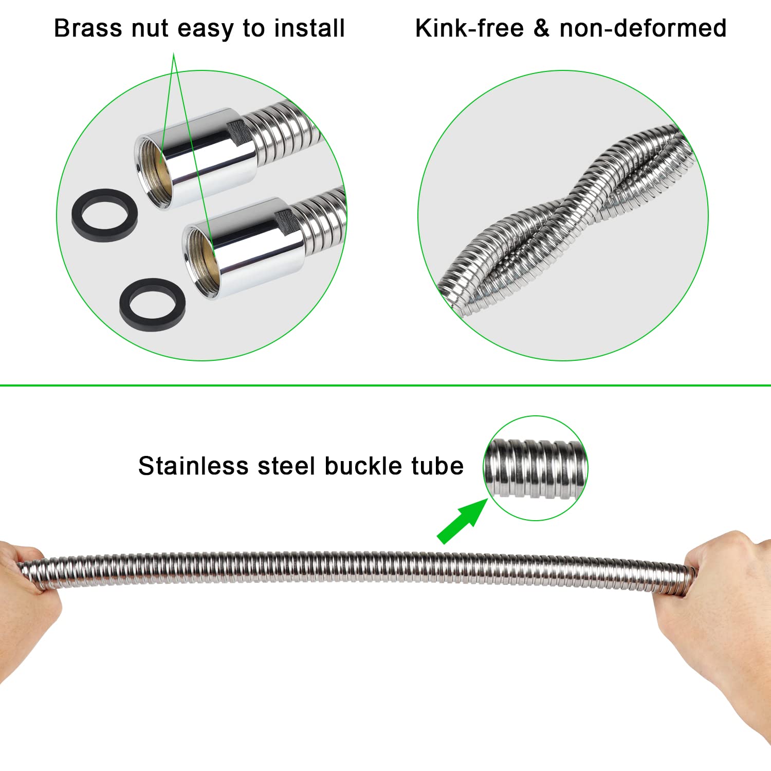 Tber Pre Rinse Faucet Sprayer Hose Replacement Kit For Commercial Kitchen Sink Faucet, 30 Inch Flexible Stainless Steel Commercial Dish Spray Hose Parts
