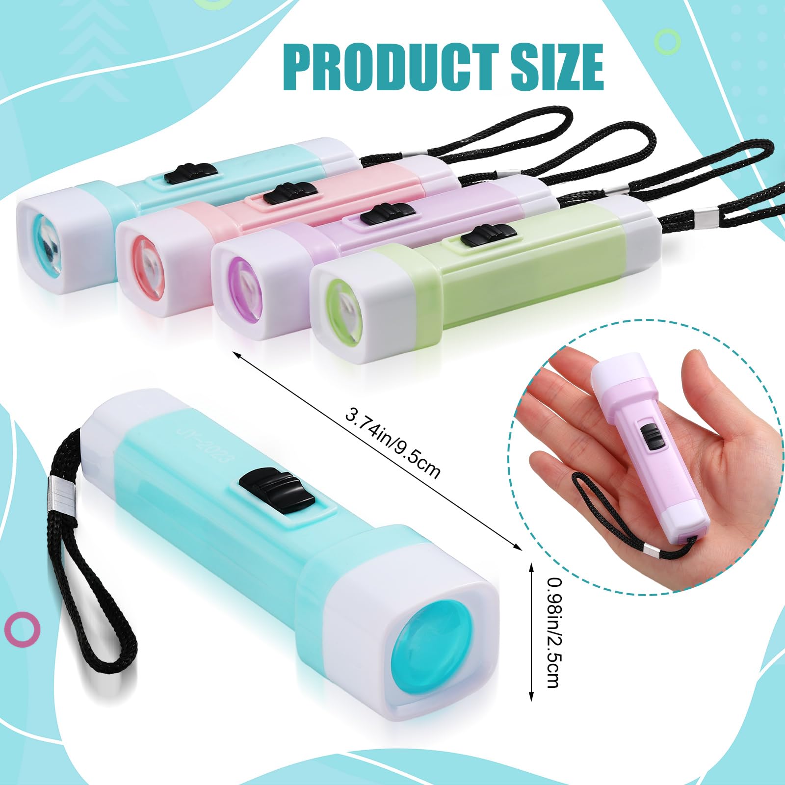 Tujoe 24 Pcs Mini Flashlight Bulk Small Multicolor Led Flashlights With Lanyard Portable Torches Lightweight Handheld Torches For Night Party Favors  Camping Hiking Home(Macaron Style)