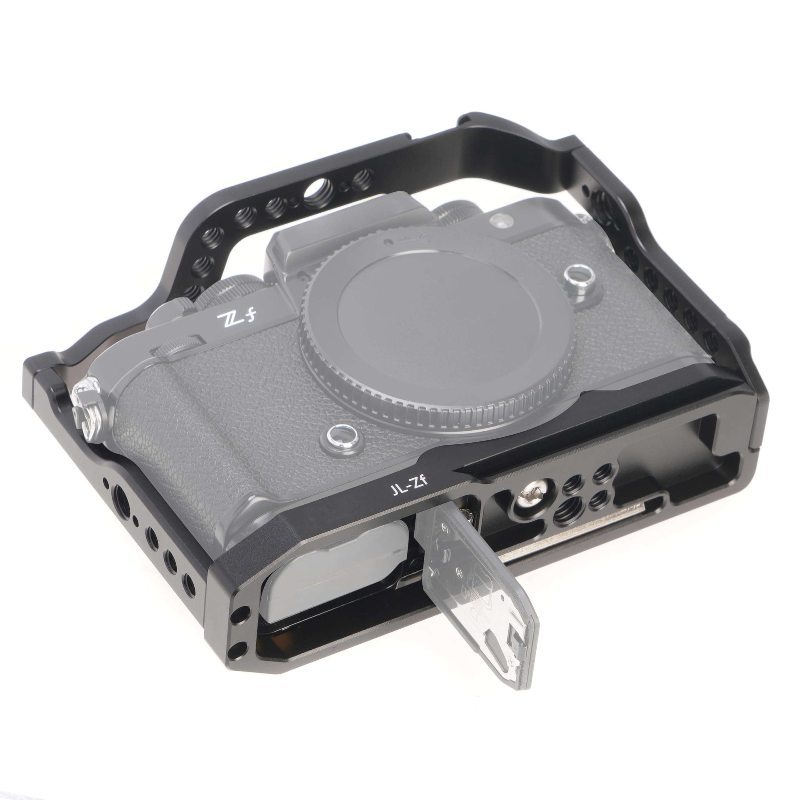 Fotga Zf Camera Cage + Top Handle For Nikon Zf Mirrorless Camera Vlog Video Shooting Film Making With 1/4"-20 3/8"-16 Holes Cold Shoe Mount,Arri Handle Locating Hole,Camera Locating Pin