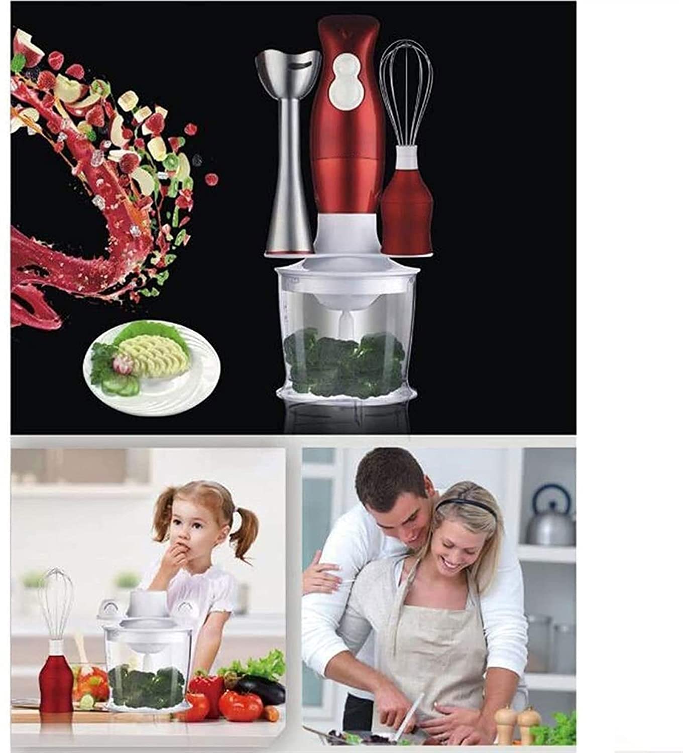 Kaabeto Multifunction Immersion Hand Blender, 4-In-1 Stick Blender With Milk Frother, Egg Whisk For Smoothies, Coffee Milk Foam, Puree Baby Food, Sauces And Soups