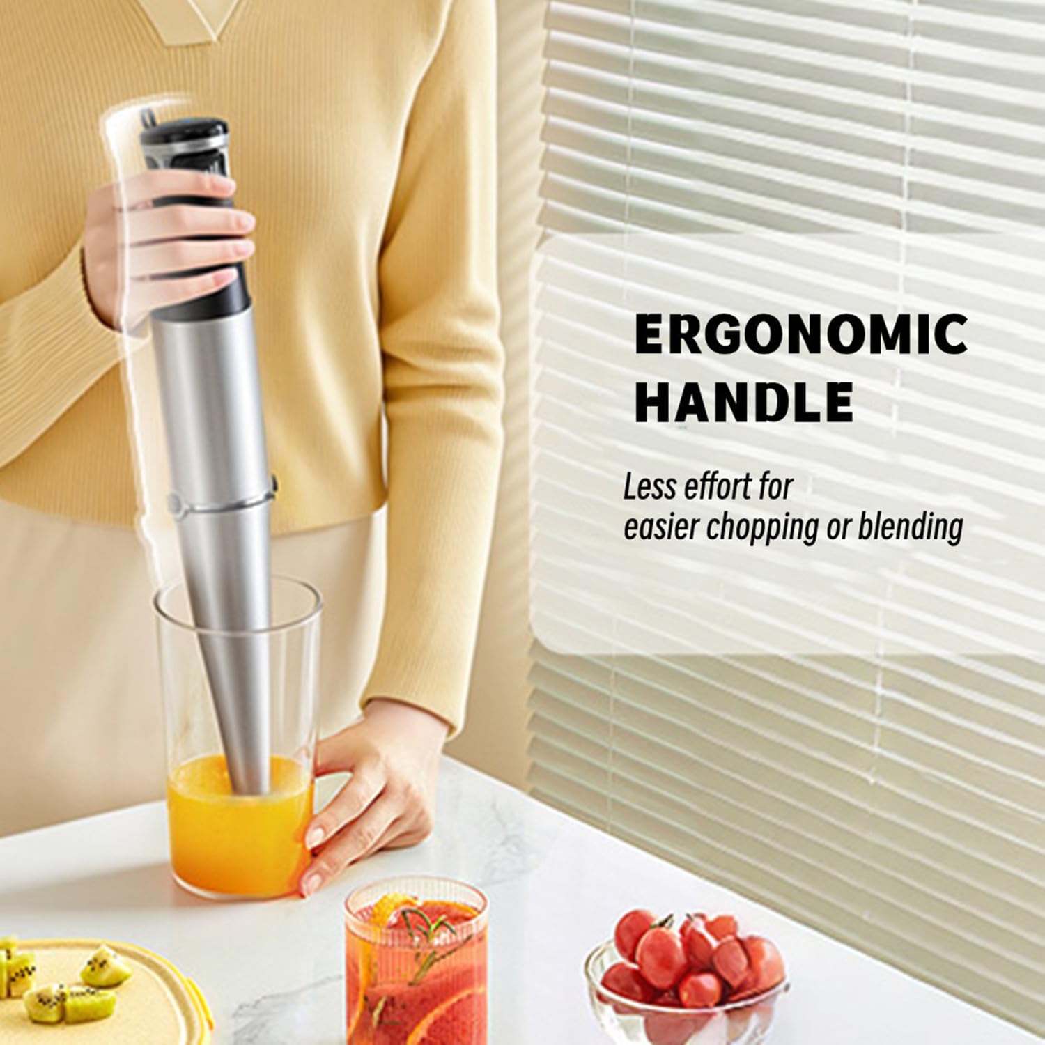 Uniqus 1000W Handheld Immersion Blender Set 5 In 1 Stick Blender With Chopper, Whisk, Beaker, Frother Anti-Scratch, Non-Bpa Hand Blender Kit For Versatile Cooking