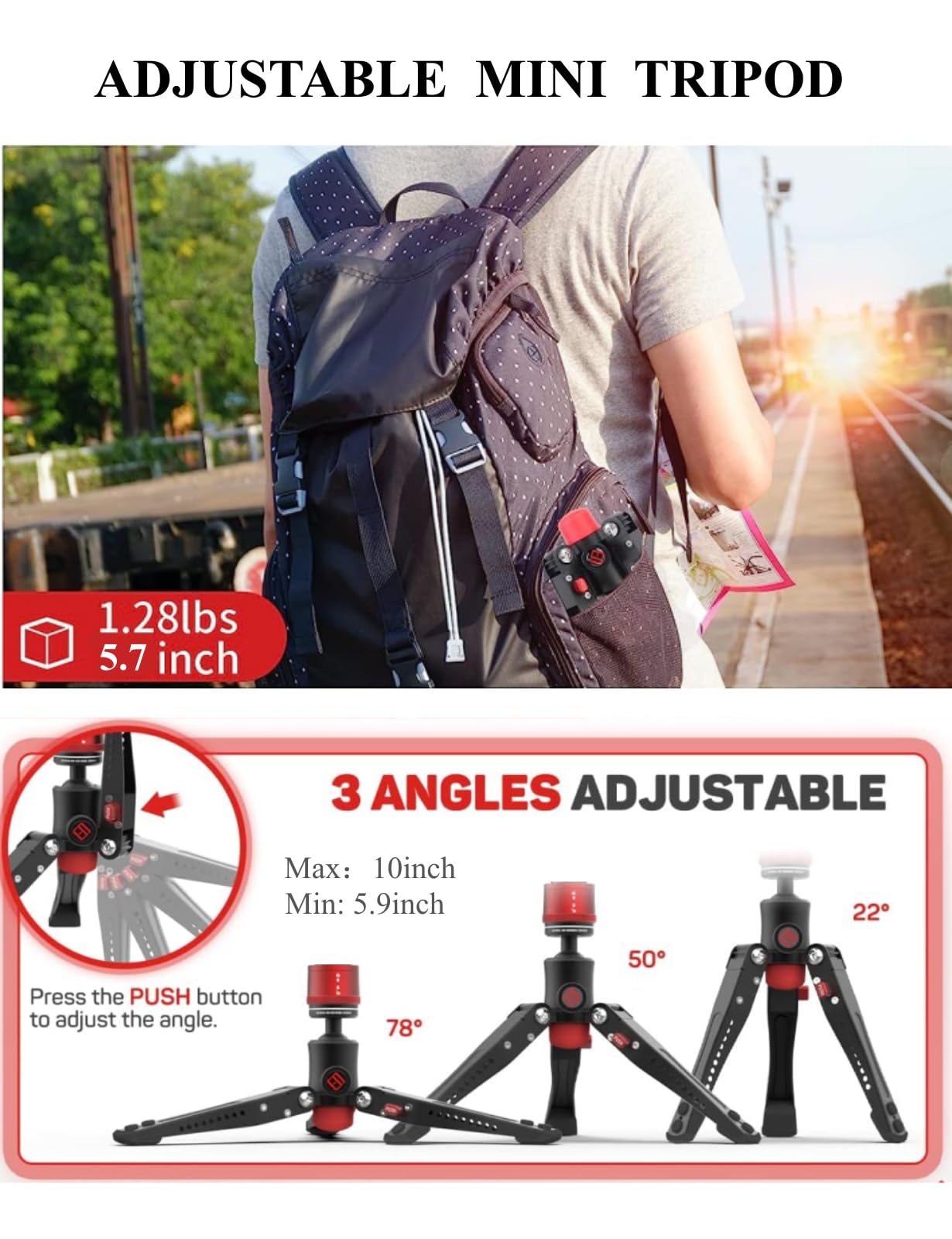 Ifootage Cobra 3 Pedal Base, Mini Tripod Tabletop Desktop, Aluminum Low Profile, Payload 17.6 Lbs, Cb3 Base-P