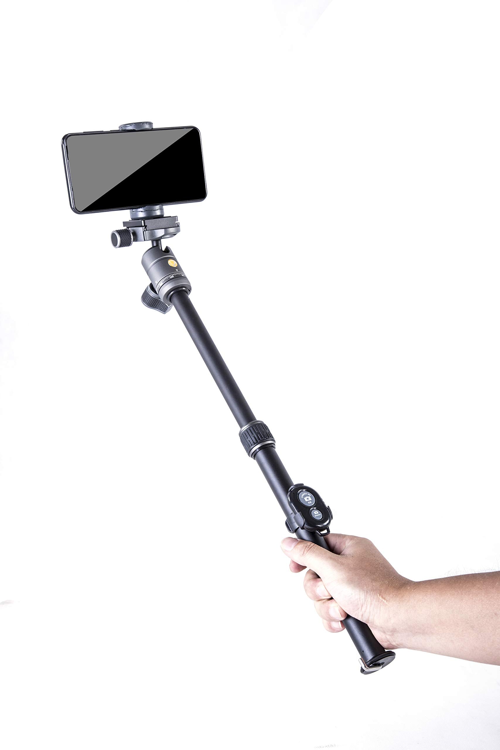 Vanguard Veo3Go204Cb Compact, Lightweight Carbon Fiber Travel Tripod With Ball Head, Monopod Option, Smart Phone Holder And Bluetooth Remote