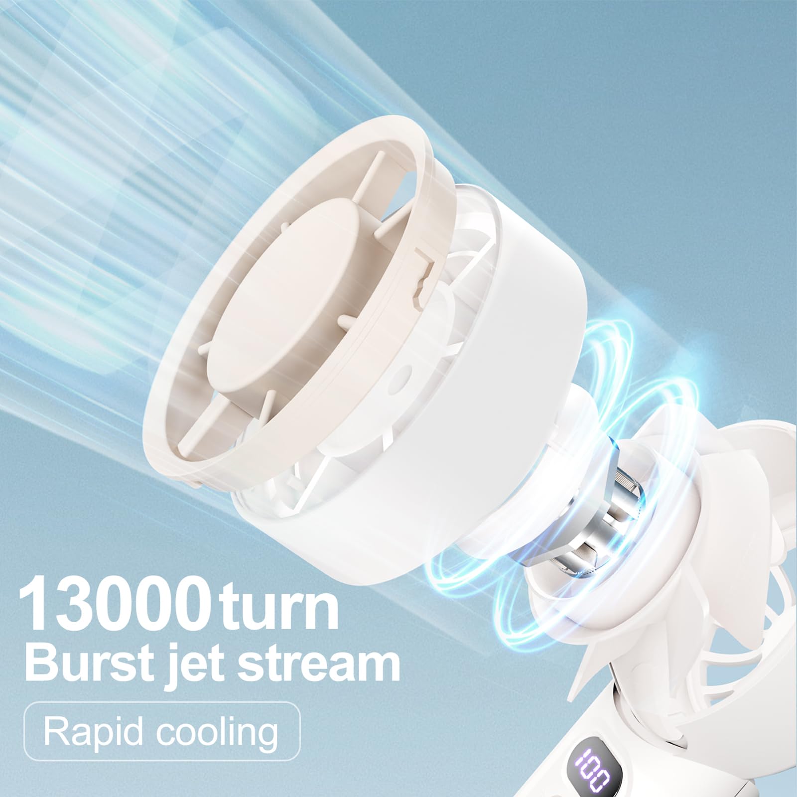 Portable Handheld Fan, Speed(1-100) Adjustable Turbo Mini Portable Fan, 4000Mah Battery Rechargeable