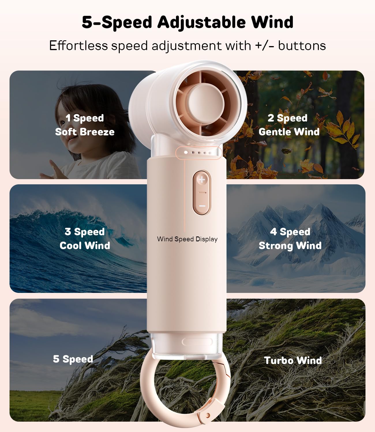 Powerful and portable Wsken mini fan designed for personal cooling and travel
