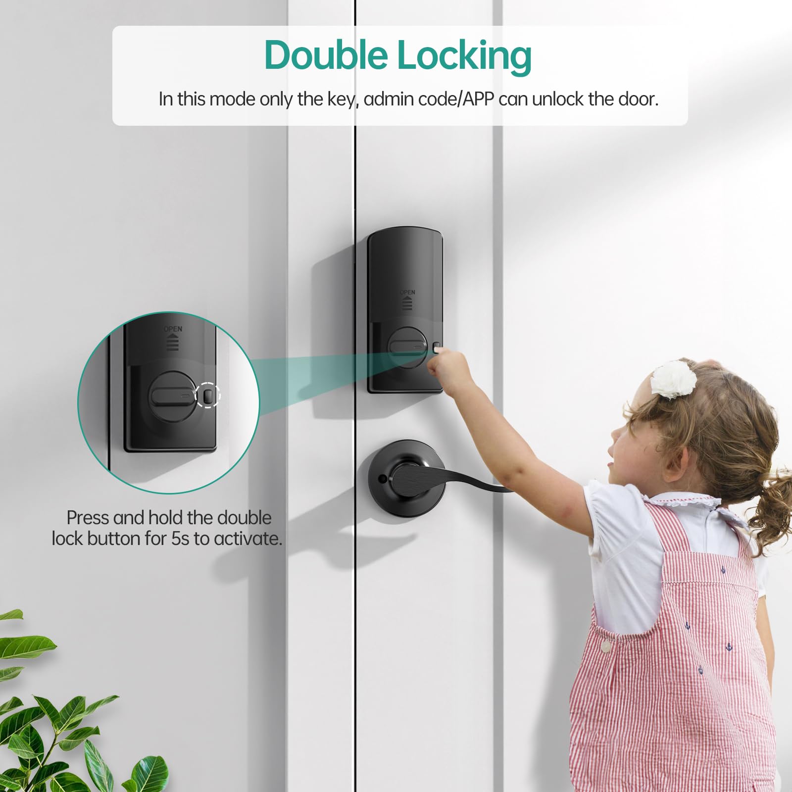 Hornbill Smart Front Door Lock With Fingerprint: Keyless Entry Door Lock With Handle Set Electronic Digital Deadbolt Keypad Lock Code App Alexa Auto For House Apartment Black