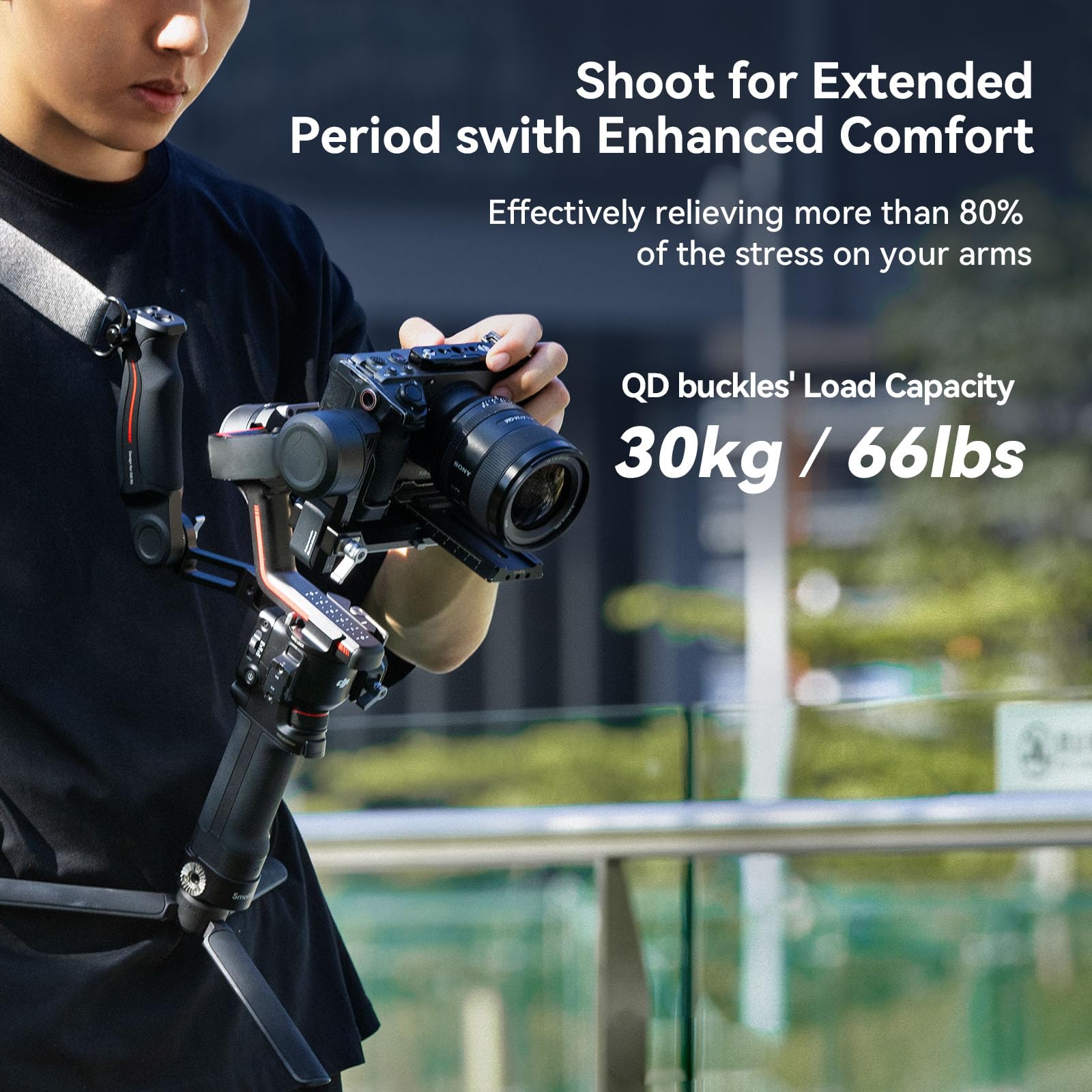Smallrig Rs3 Rs2 Weight-Reducing Shoulder Strap Compatible With Sling Handle For Dji + Wrist Support For Dji Rs 4/Rs 4 Pro/Rs 3/Rs 3 Pro/Rs 2