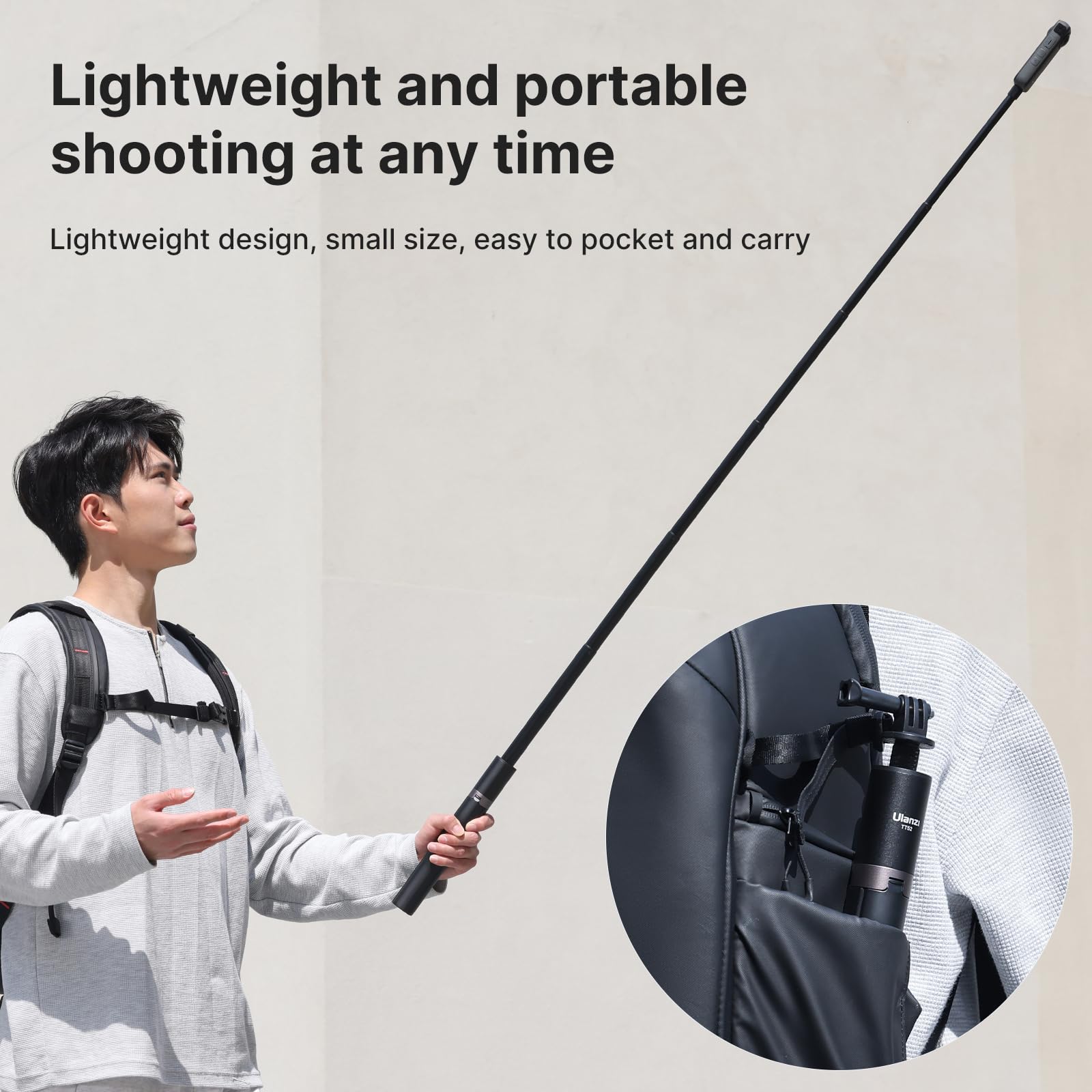 Jusmo 59In Invisible Selfie Stick Tripod For Insta360 X4/Go 3/X3/One Rs/One X2/One X/Go 2/One R/One, Ulanzi Tt52 Extension Pole Adjustable Waterproof Handle Grip For Gopro Dji Insta 360 And More