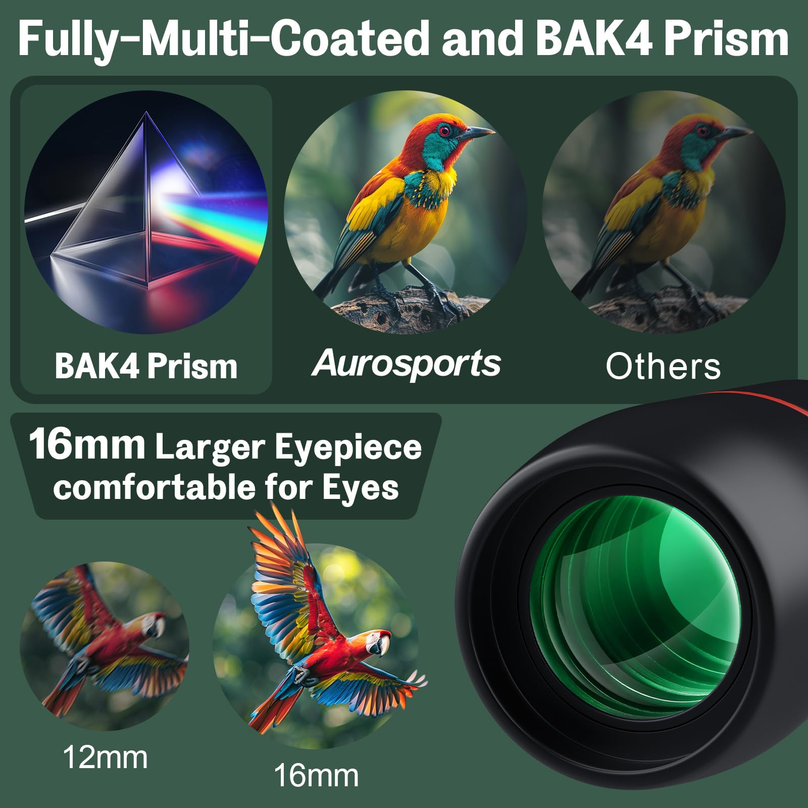 Aurosports 30X60 Small Binoculars For Adults Folding Bird Watching - Mini Compact Binocular For Kids High Power Easy Focus Binoculars For Travel Hunting