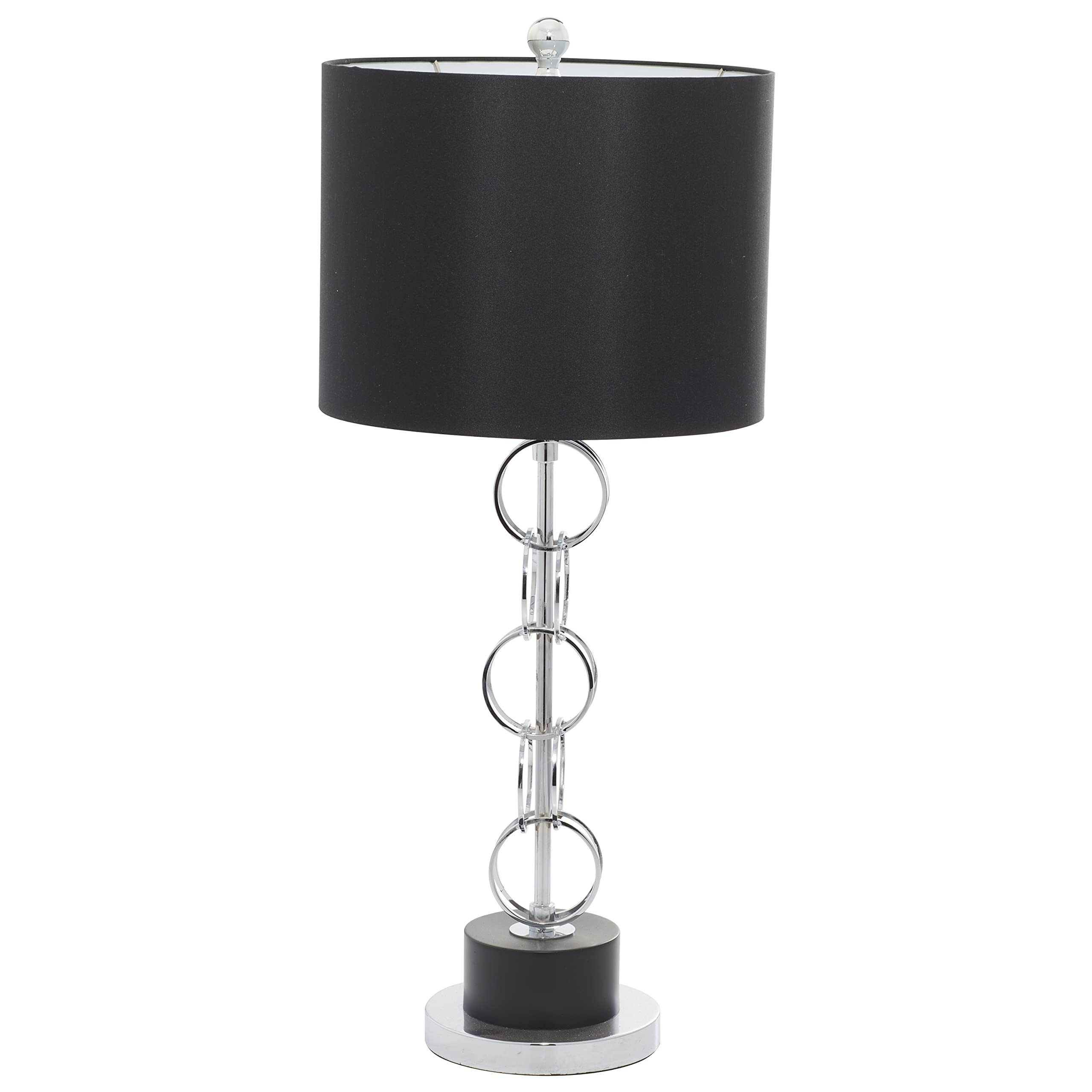 Deco 79 Polystone Solid Table Lamp, 13" X 13" X 30", Black