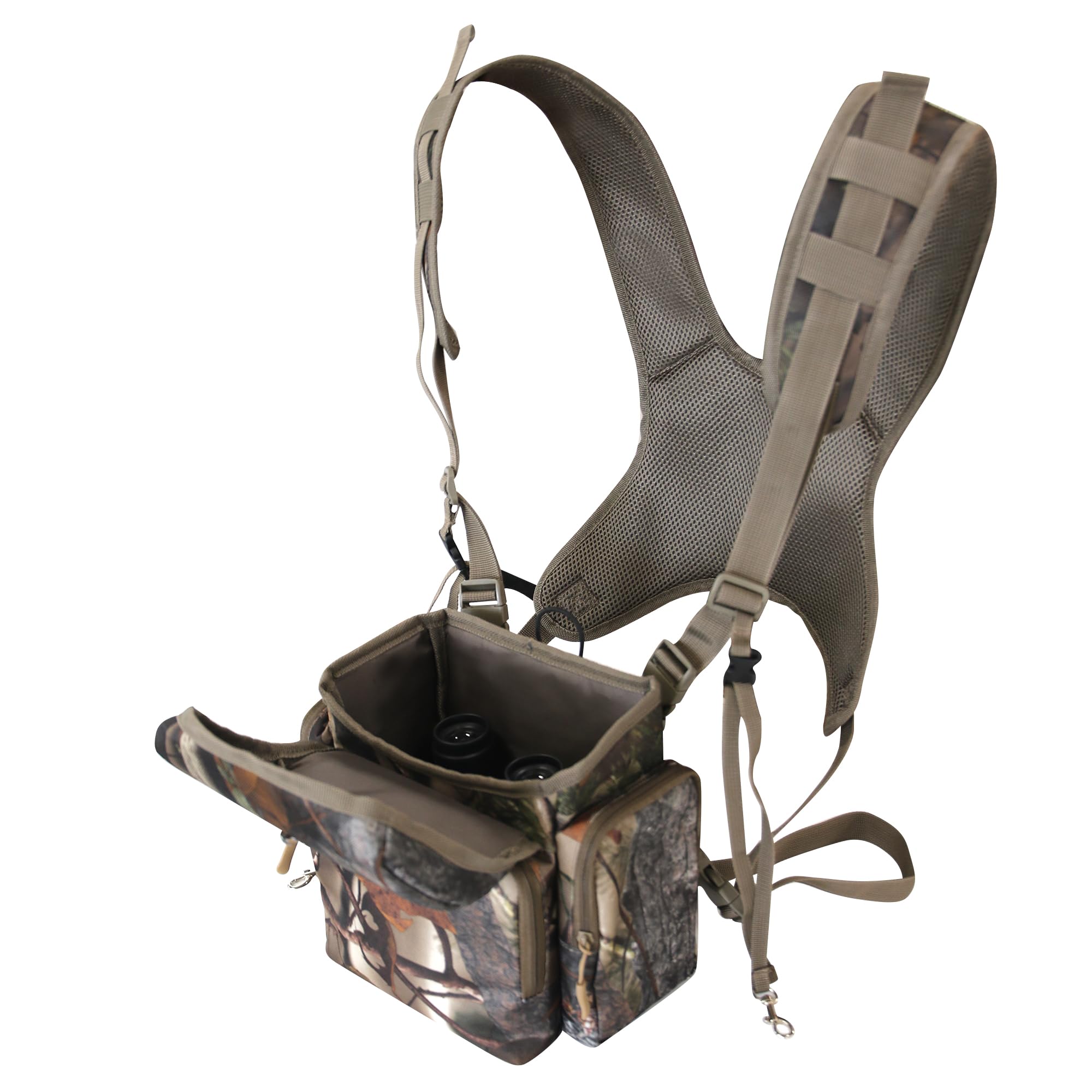 Mdstop Binocular Harness Chest Pack, Bino Case With Rangefinder Pouch, Binocular Harness For Hunting, Bird Watching, Hiking, Shooting