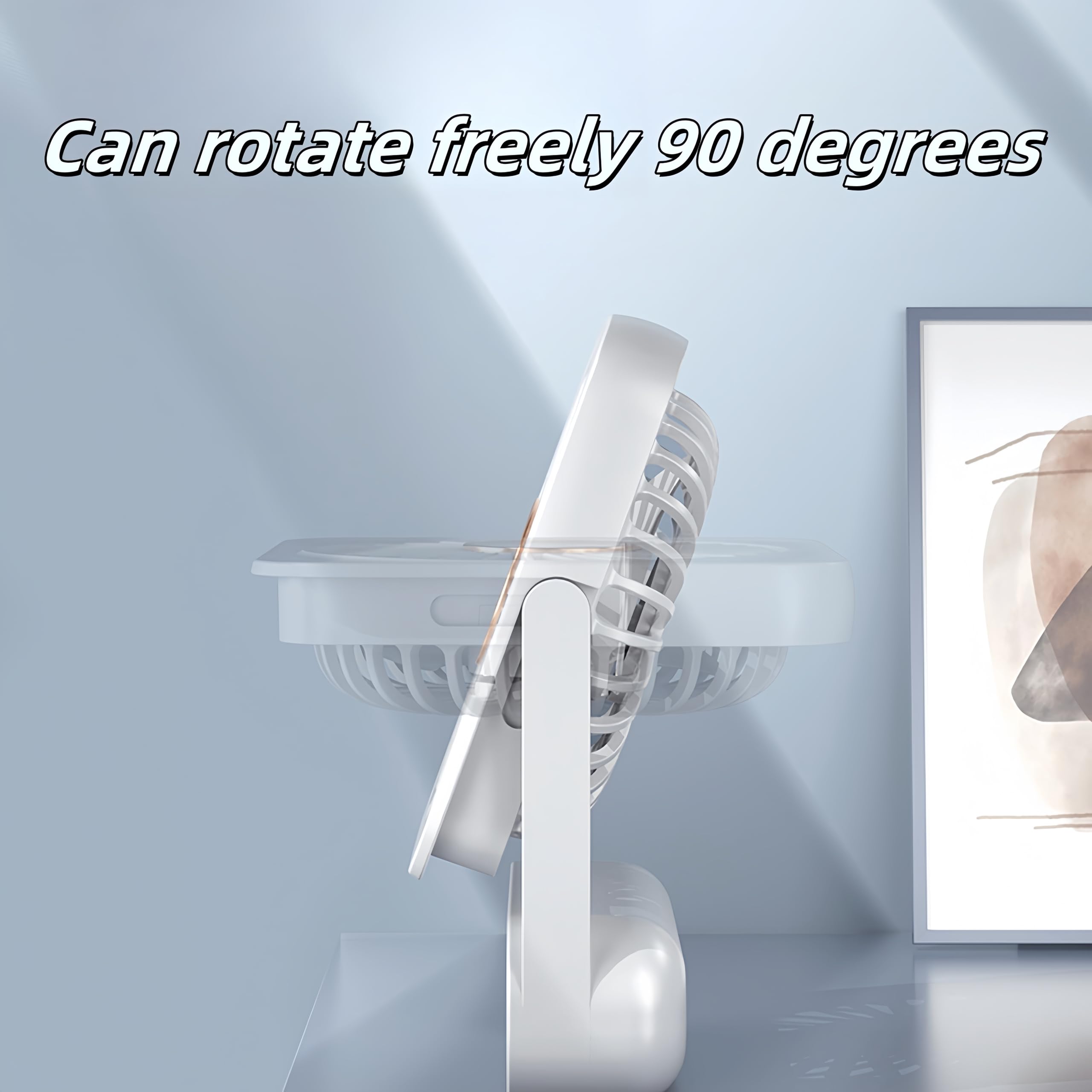 Usb Desk Fan, 5 Inch Personal Fan Small Portable Table Fan With 90° Tilt Folding And 3 Speeds