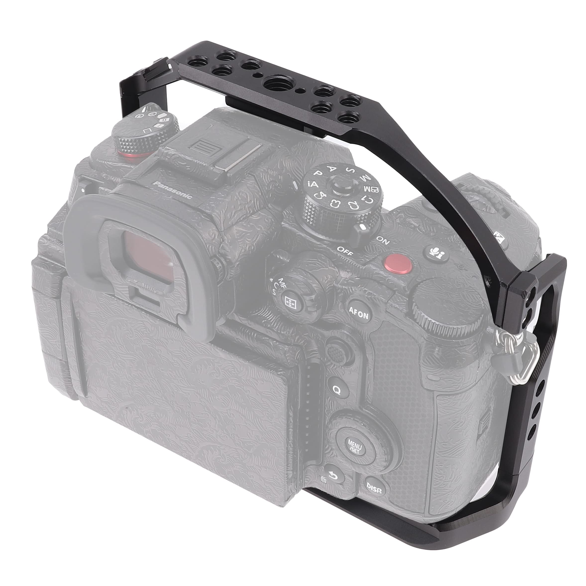 Fotga Jlwin Camera Cage Stabilizer With Nato Rail 1/4"-20 3/8"-16 Holes Cold Shoe For Panasonic Gh6 Gh7 Mirrorless Camera Video Film Making Compatible With Arca Swiss Clamp
