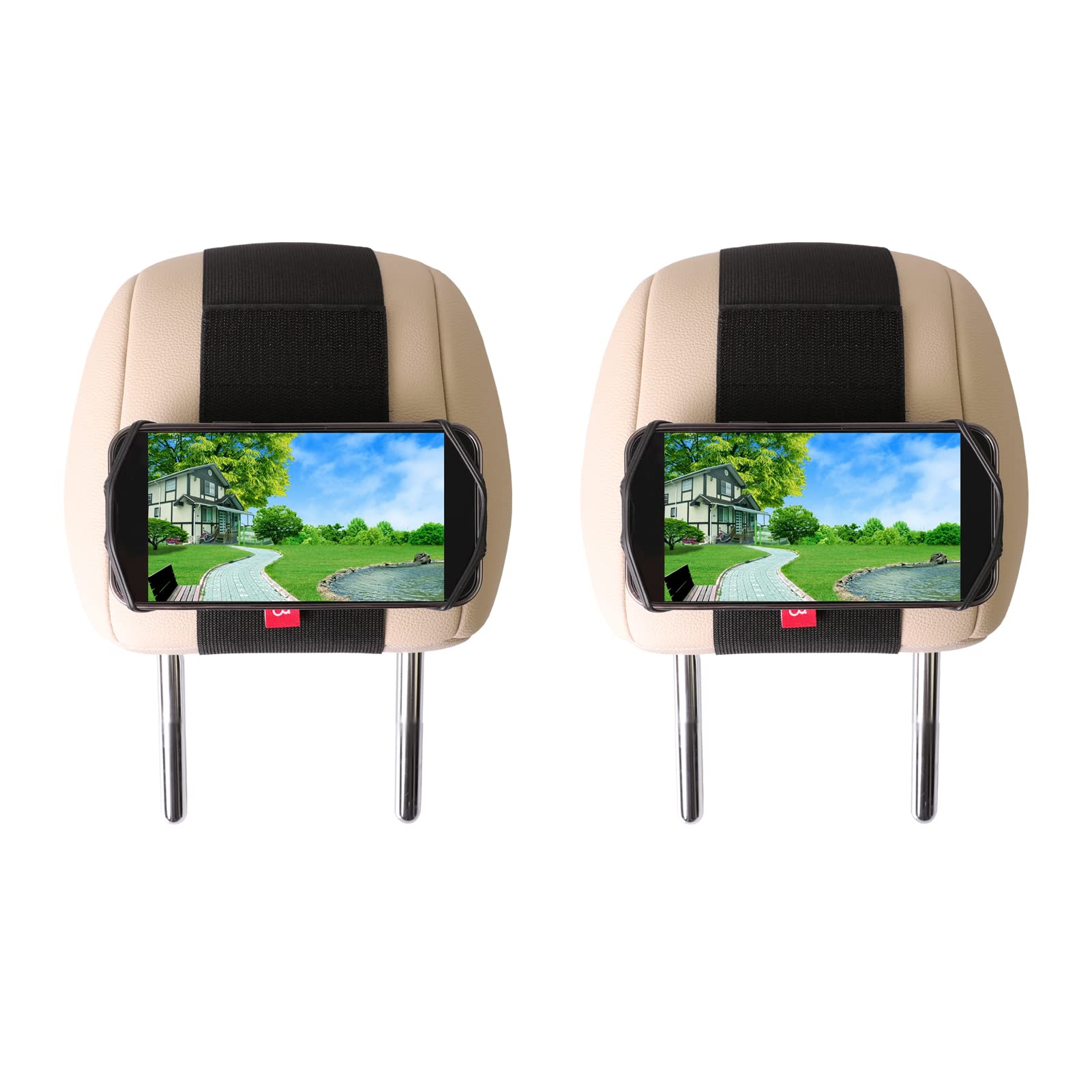 Z Zothington 2 Pack Car Phone Headrest Holder - Car Back Seat Headrest Phone Mount For Kids, Road Trip Essentials, Compatible With Iphone, Samsung, Google, Huawei, Nokia, Other Smartphones