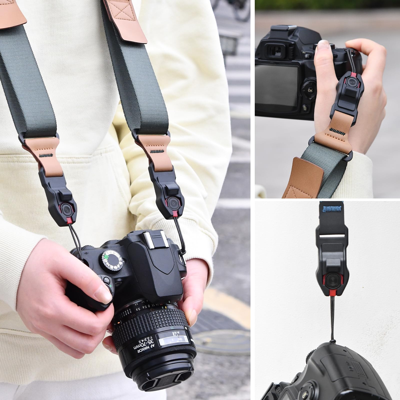 Yullmu Camera Strap Quick Release Buckle Set Of 2 – Compatible For Peak Design Buckle 198 Lbs Load Capacity Fits Dslr/Slr Cameras Binoculars Wrist Straps For Photography Outdoor Travel(Black)