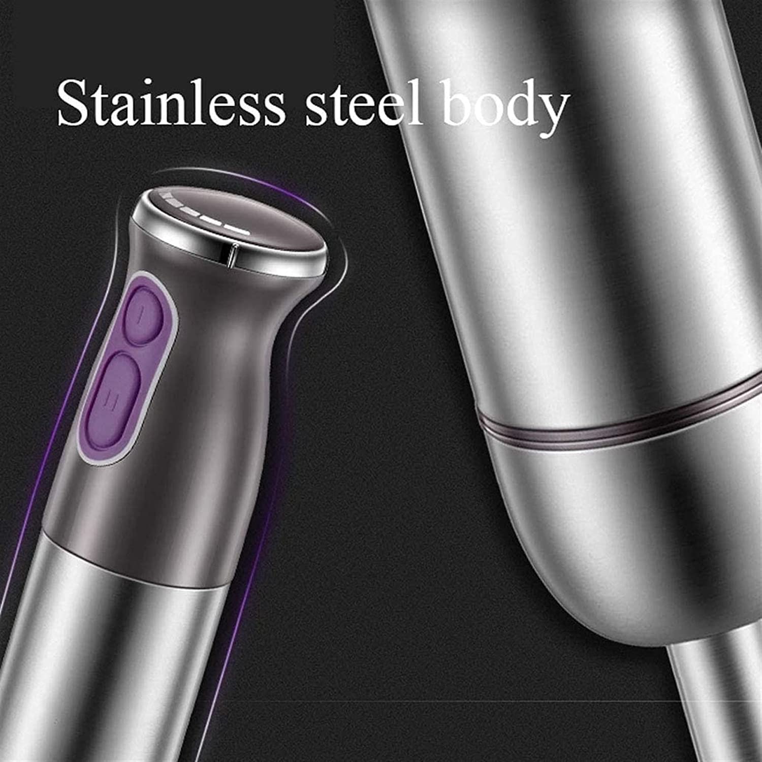 Kaabeto Multifunction Hand Blender, Smart Stick 800W, 12 Speed And Turbo Mode, 5-In-1, Titanium Steel Blades, With Whisk, Chopper/Grinder Bowl And Beaker/Measuring Cup