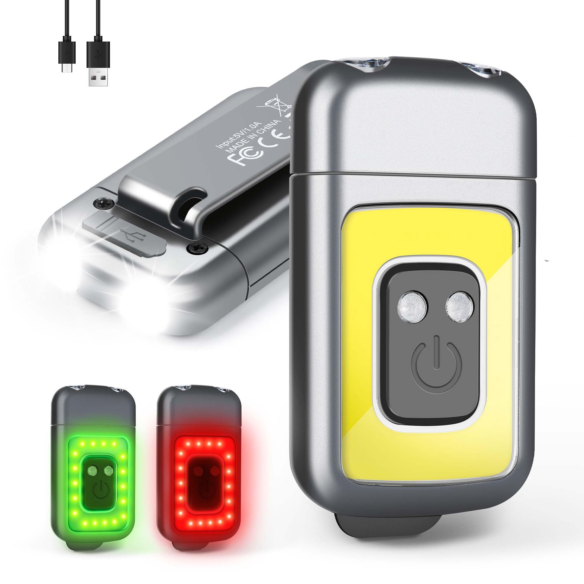 Eguku Running Light, Clip On Running Lights For Runners At Night 5 Light Modes Usb Rechargeable Led Lights Wearable Small Lightweight Jogging Lights For Outdoor Running Jogger Walking Patent Pending