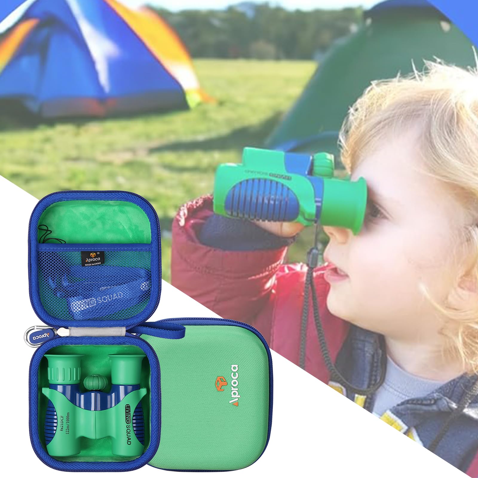 Aproca Hard Storage Portable Case, For Living Squad Kids 8X21 Binoculars Set