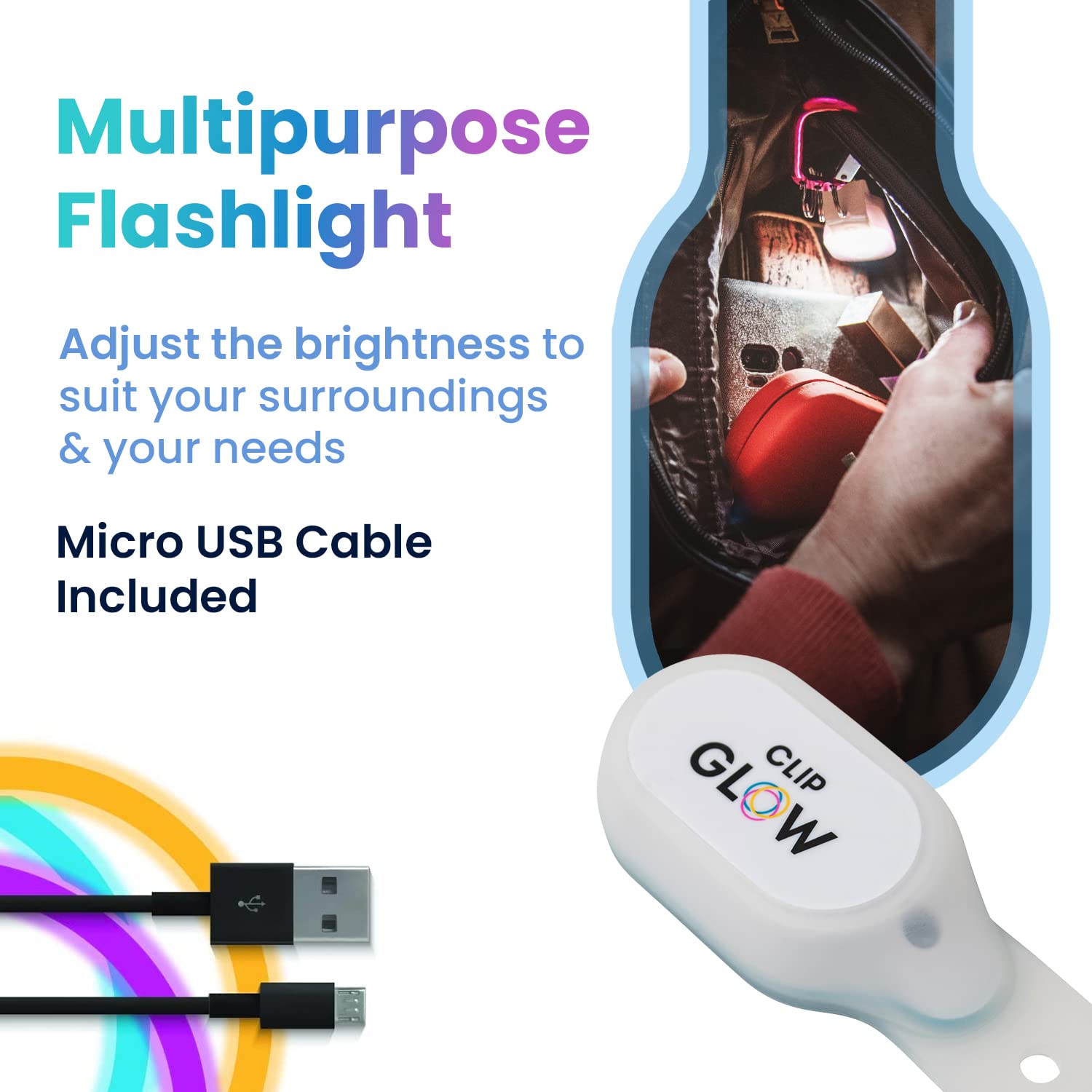 Lightsflo Clipglow Nurse Light Clip On Nursing Night Shift Light, Bright, Lightweight Magnetic, Portable, Usb Rechargeable Flashlight For Badge, 8-10 Hours Battery, 4 Light Settings 10-25 Lumens Nurse Blue