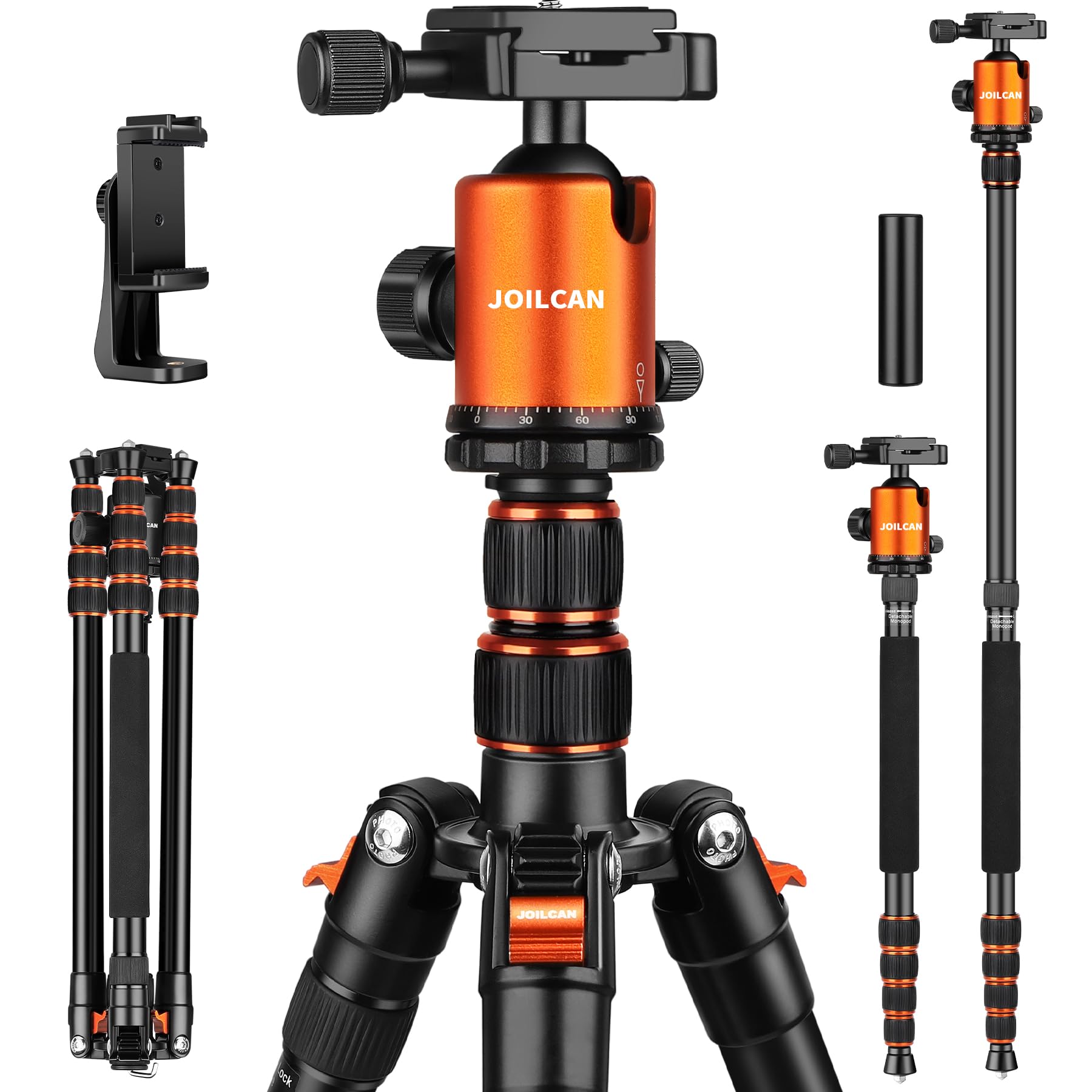 Victiv 80/85 Inches Heavy Duty Tripod For Camera And Phone, 85" Camera Monopod Tripods, Dslr Binoculars Spotting Scope Camcorders Video Tripod Stand, 360 Degree Ball Head, 35 Lbs Loads
