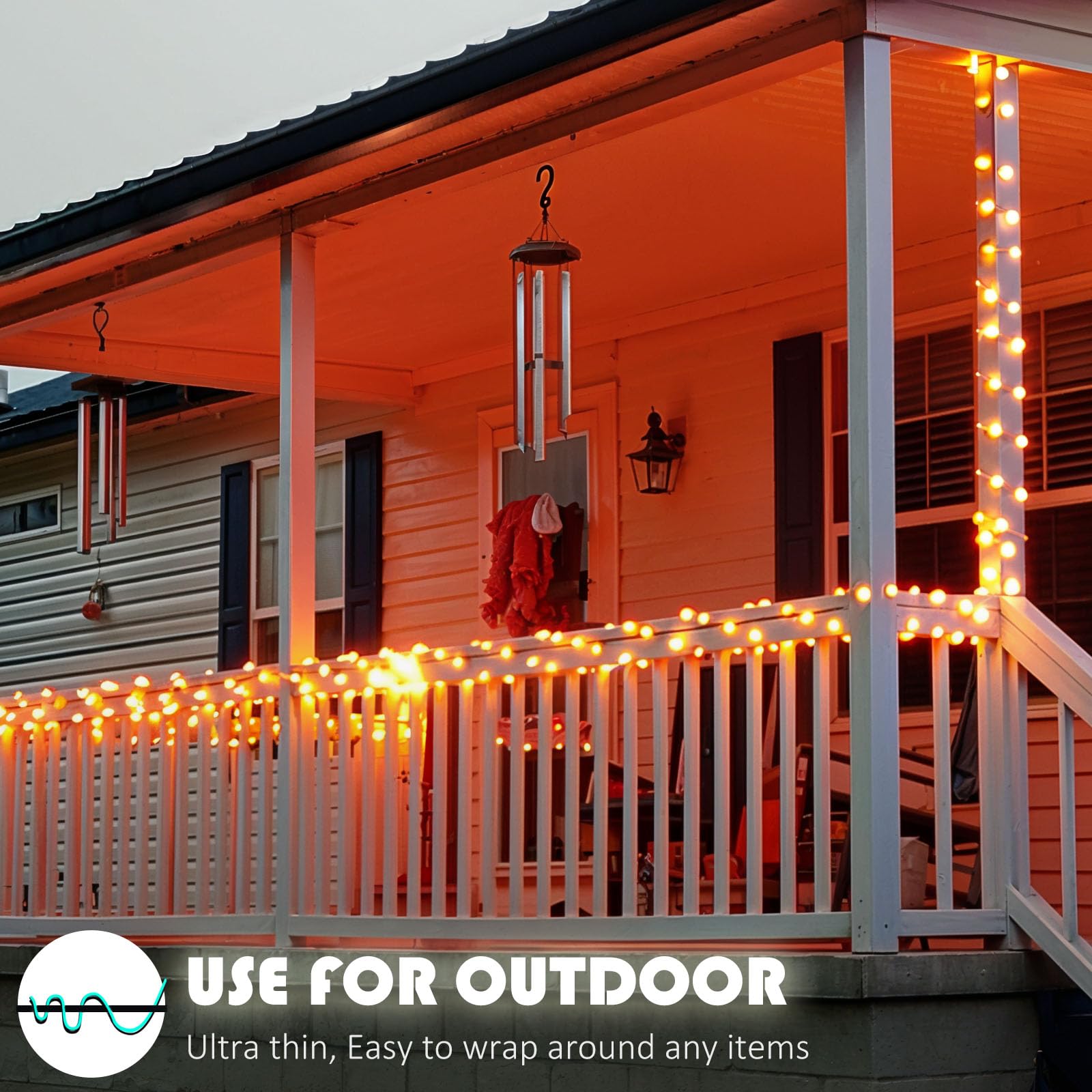 Homestarry Outdoor String Lights - 80 Ft Rope Lights With 240 Color Changing Leds, Waterproof & Plug-In For Wedding, Patio, Garden & Christmas Decor