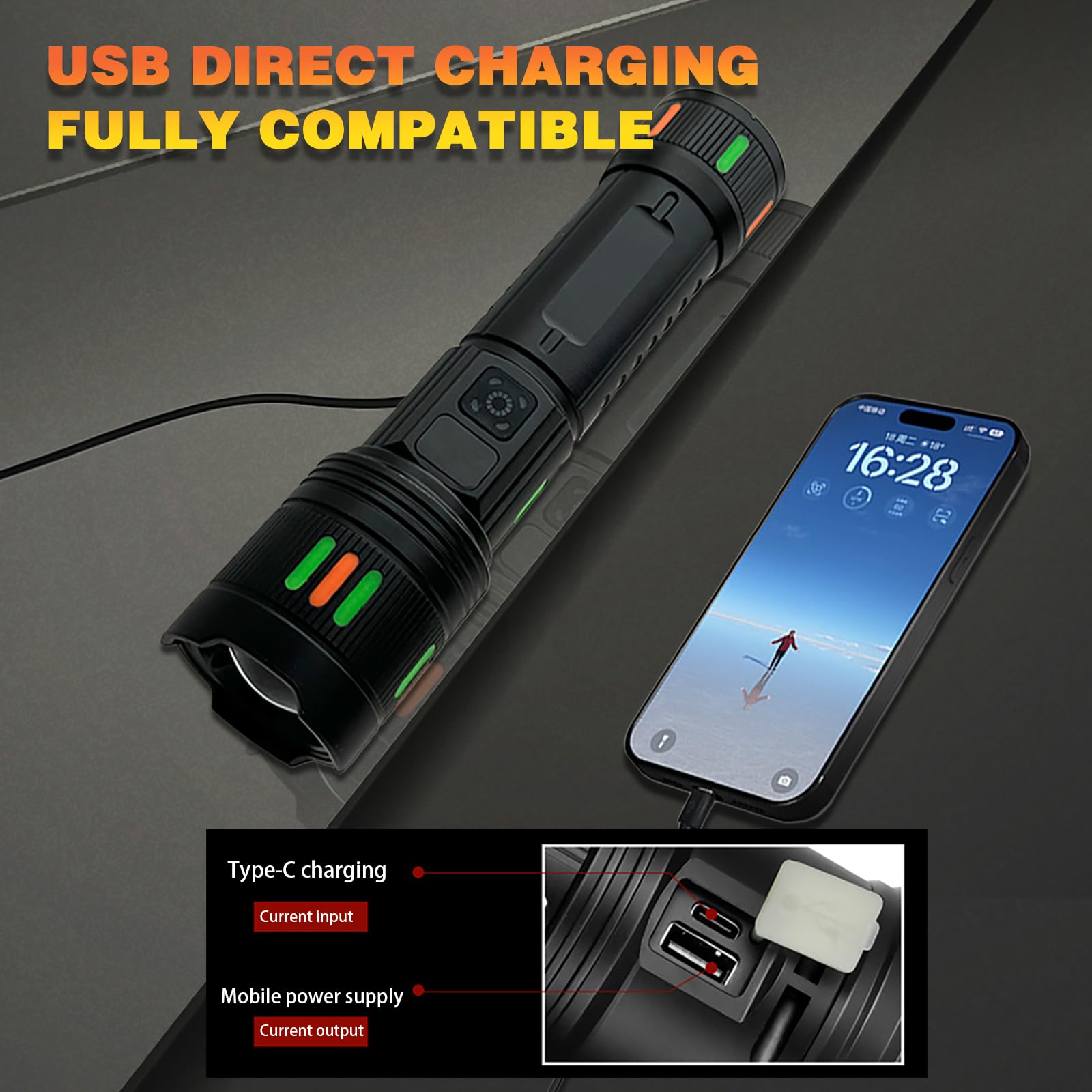 Wboxlizy Flashlights Rechargeable High Lumens, Super Bright Flashlight, Adjustable Utility Flashlight Waterproof Handheld Flash Light Led Flashlight For Emergencies, Camping, Hiking