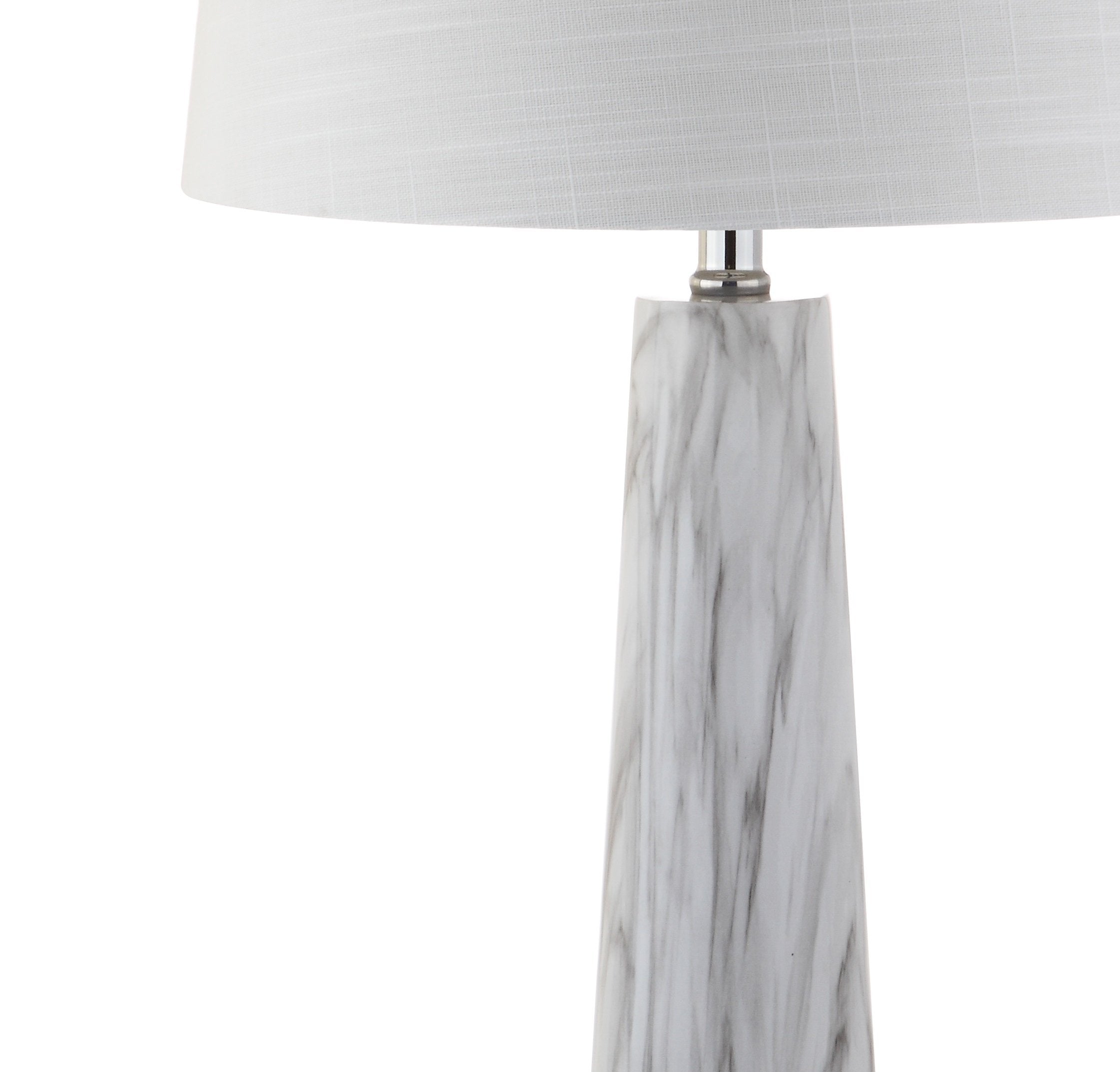 Jonathan Y Jyl1002A Bradley 29" Resin Led Table Lamp Modern Contemporary Glam Bedside Desk Nightstand Lamp For Bedroom Living Room Office College Bookcase Led Bulb Included, White/Black