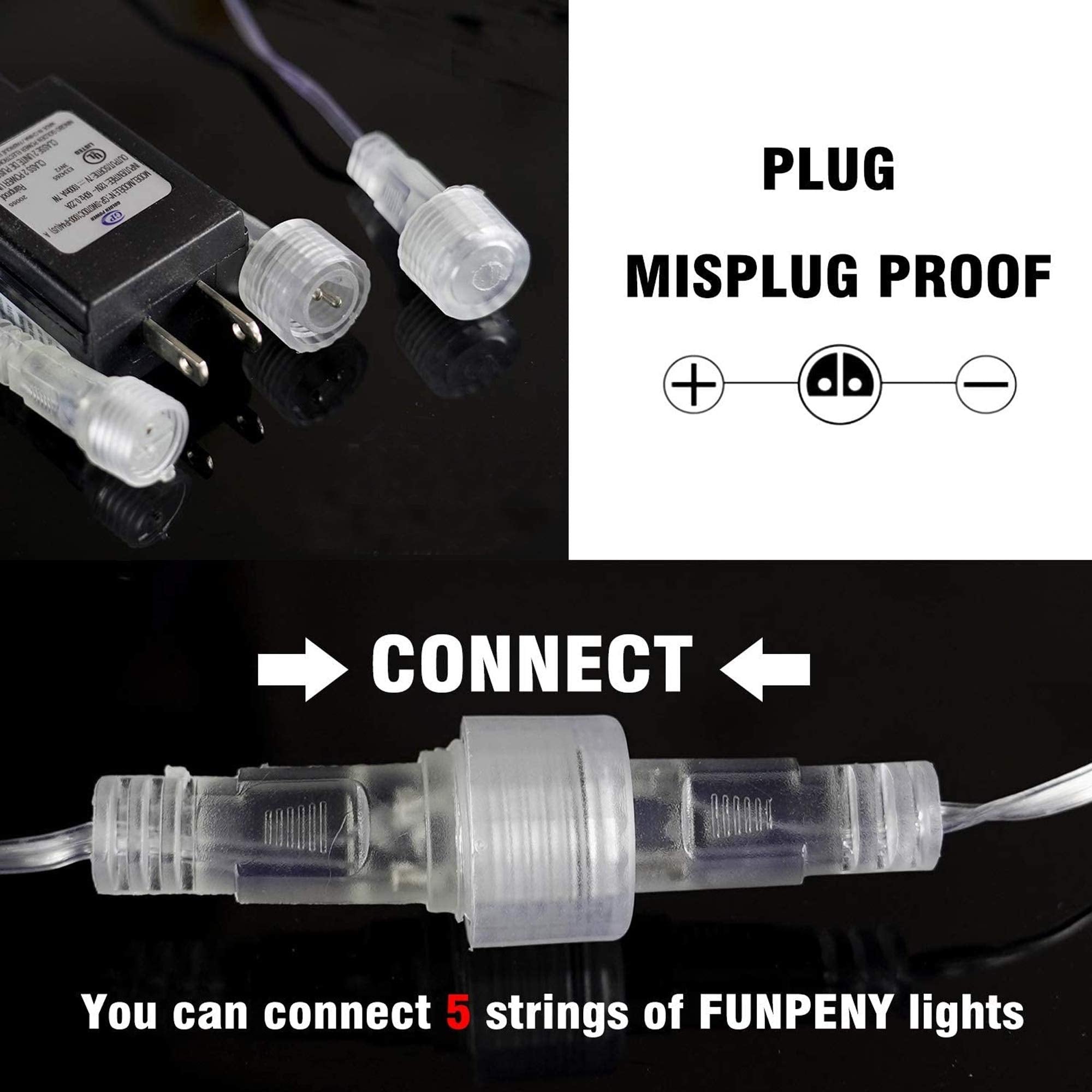 Funpeny Meteor Shower Rain Lights, 288 Led Icicle Snow Falling Christmas Lights, Outdoor Raindrop, Xmas Tree Holiday Decoration, Warm White
