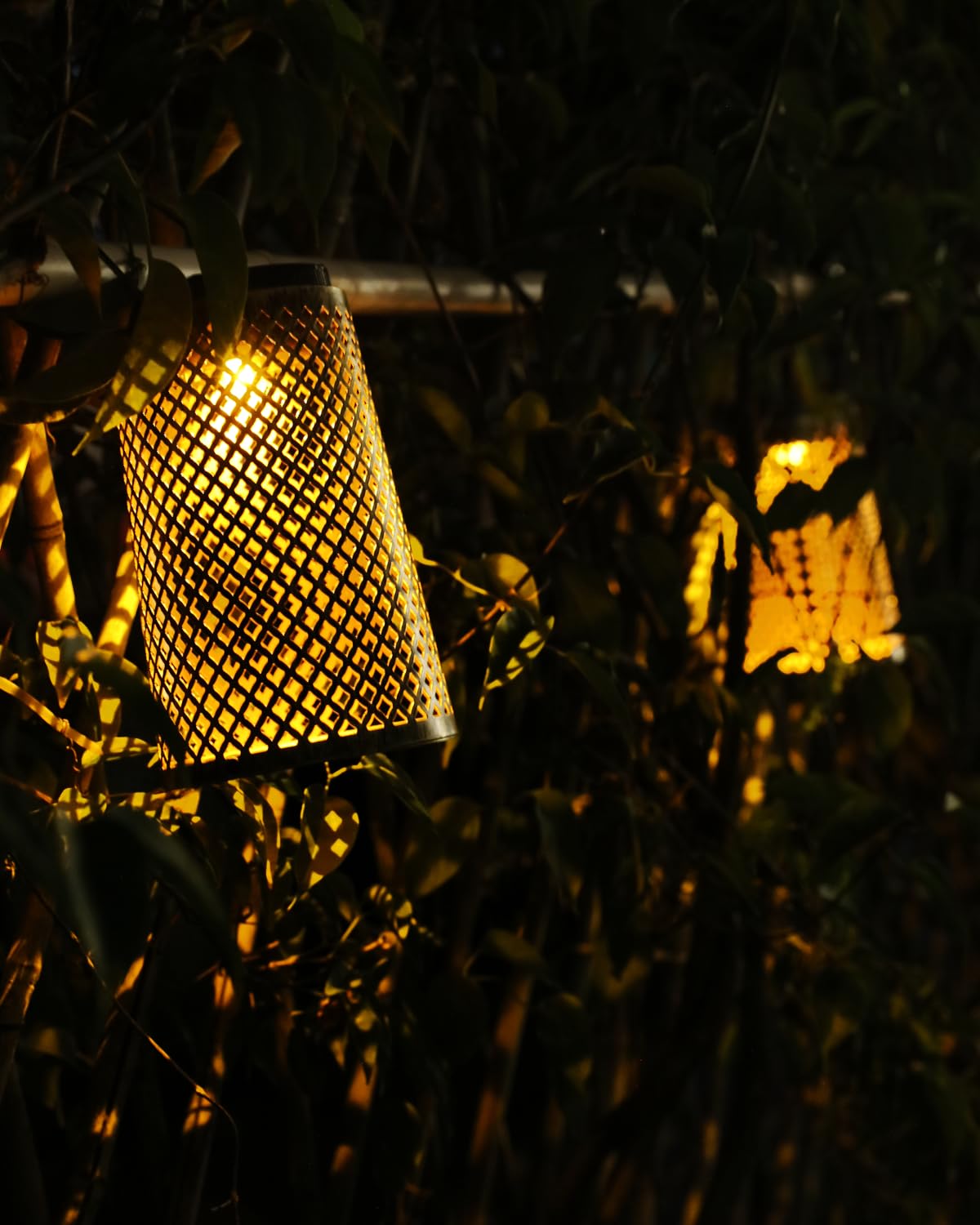 Centeluz Solar Hanging Lanterns Outdoor Lights 4 Pack, Metal Lantern Waterproof Decor For Garden, Outside, Backyard, Patio, Porch Tabletop, Pathway, Decorations