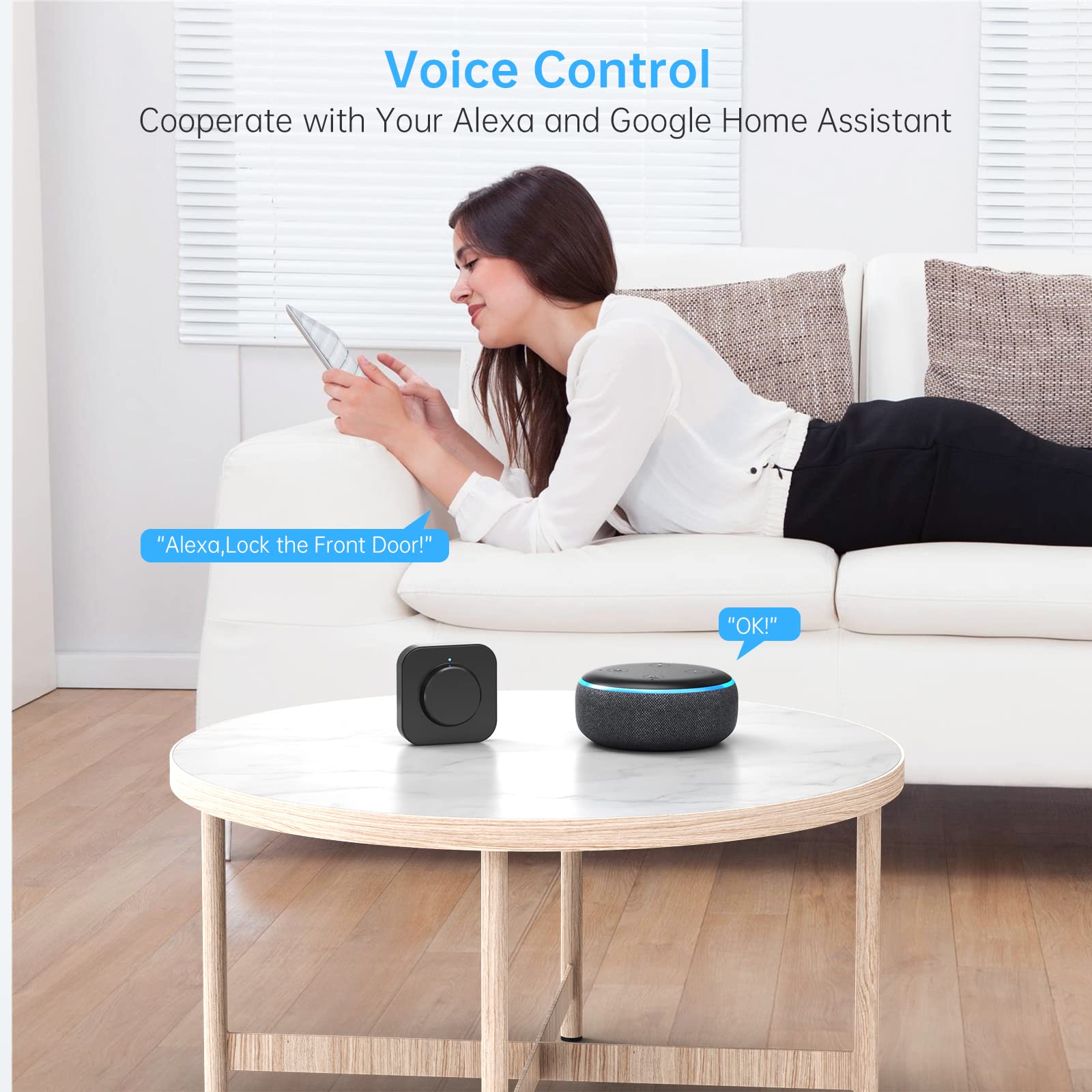Smonet Smart Lock Wi-Fi Gateway, G2 Gateway Wi-Fi Bridge Remote Control, Smart Hub Compatible With Alexa, Google Home Voice Control For Homes And Hotel